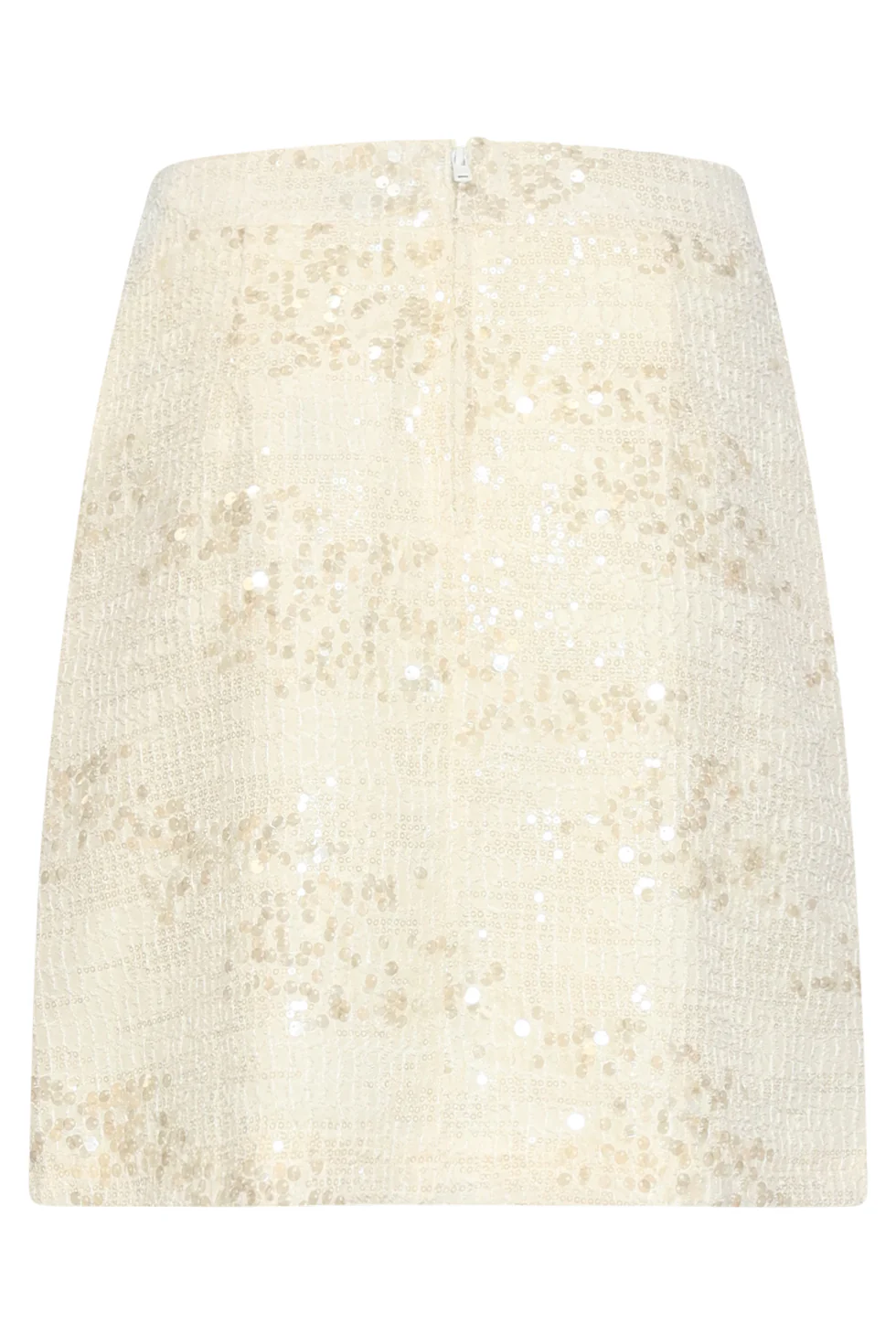 Pailletten Mini Rok Met Structuur En Aansluitende Pasvorm | Off White - Silver - Image 14