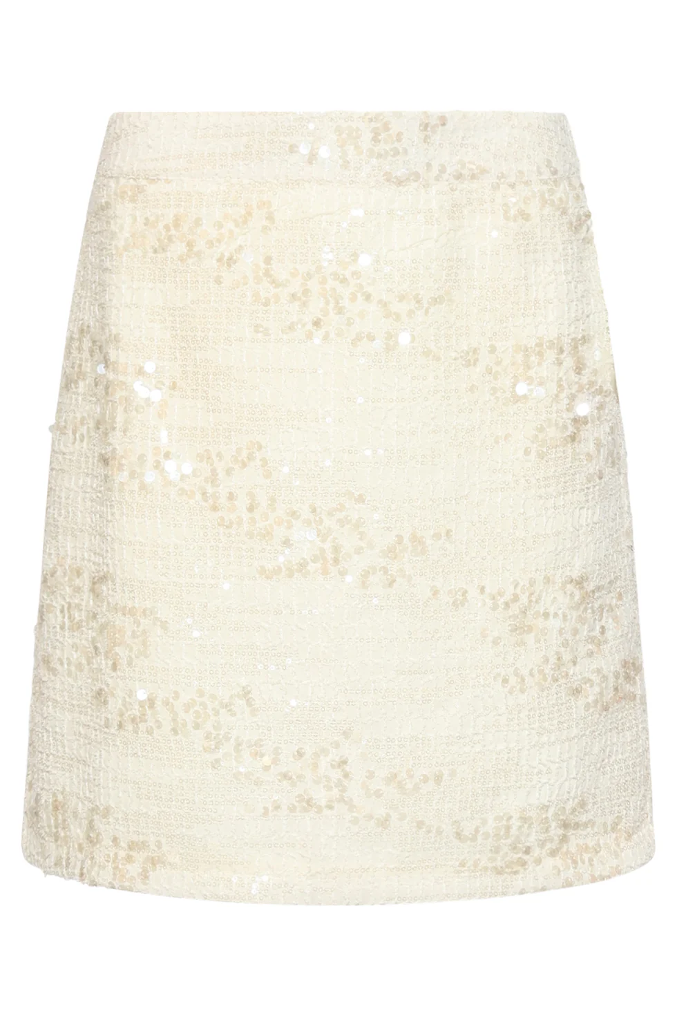 Pailletten Mini Rok Met Structuur En Aansluitende Pasvorm | Off White - Silver - Image 3