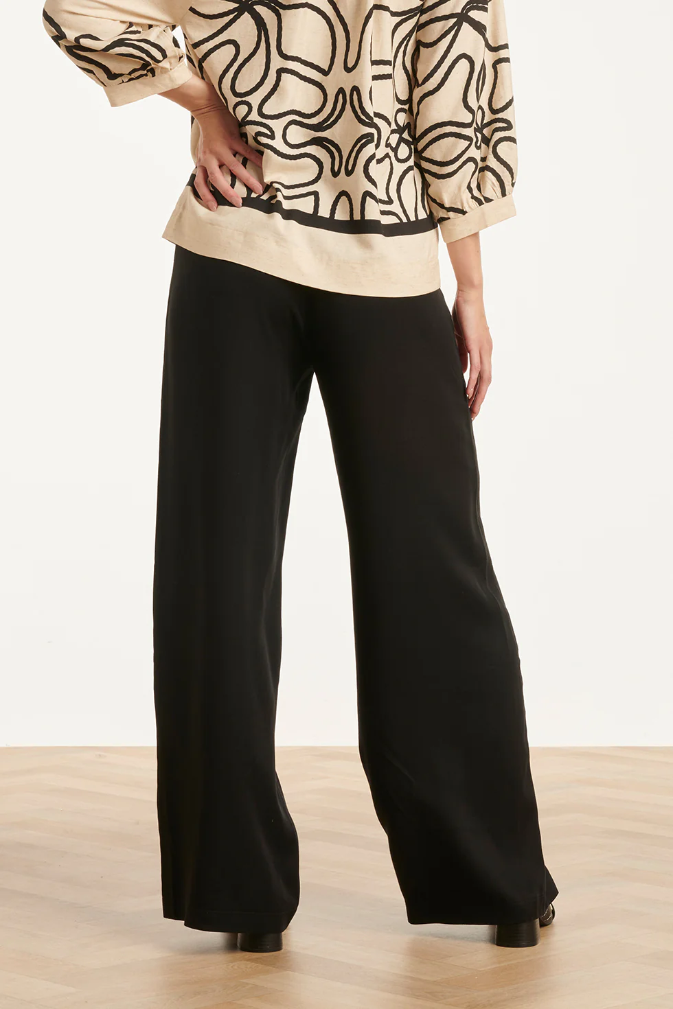 Soepel Dames Pantalon Met Wijde Pijpen | Black - Image 12