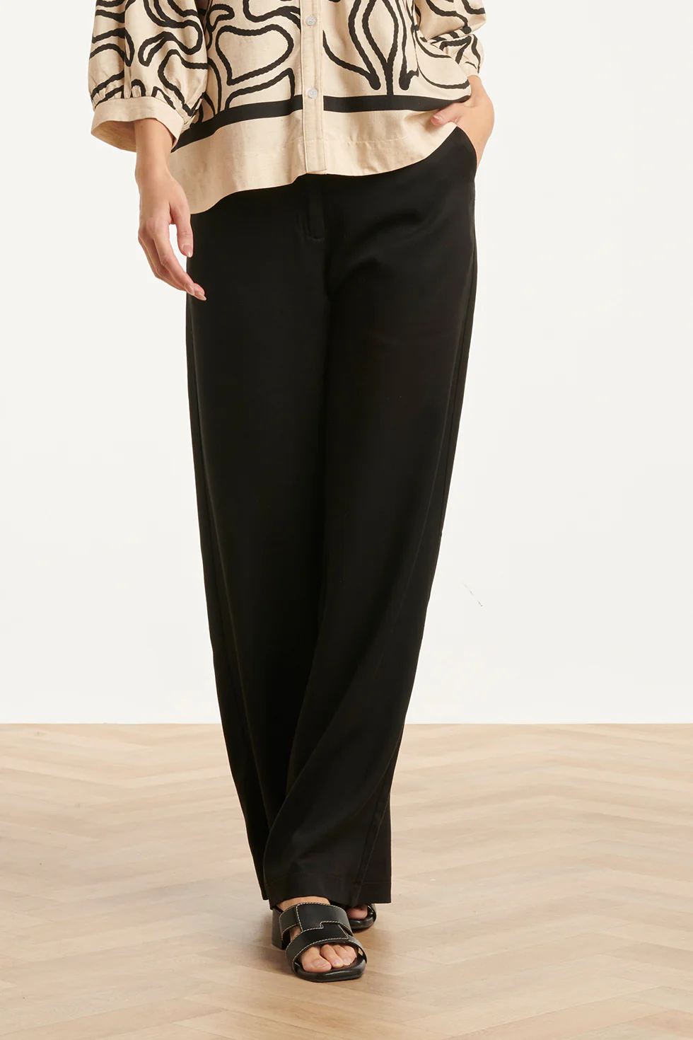 Soepel Dames Pantalon Met Wijde Pijpen | Black - Image 6