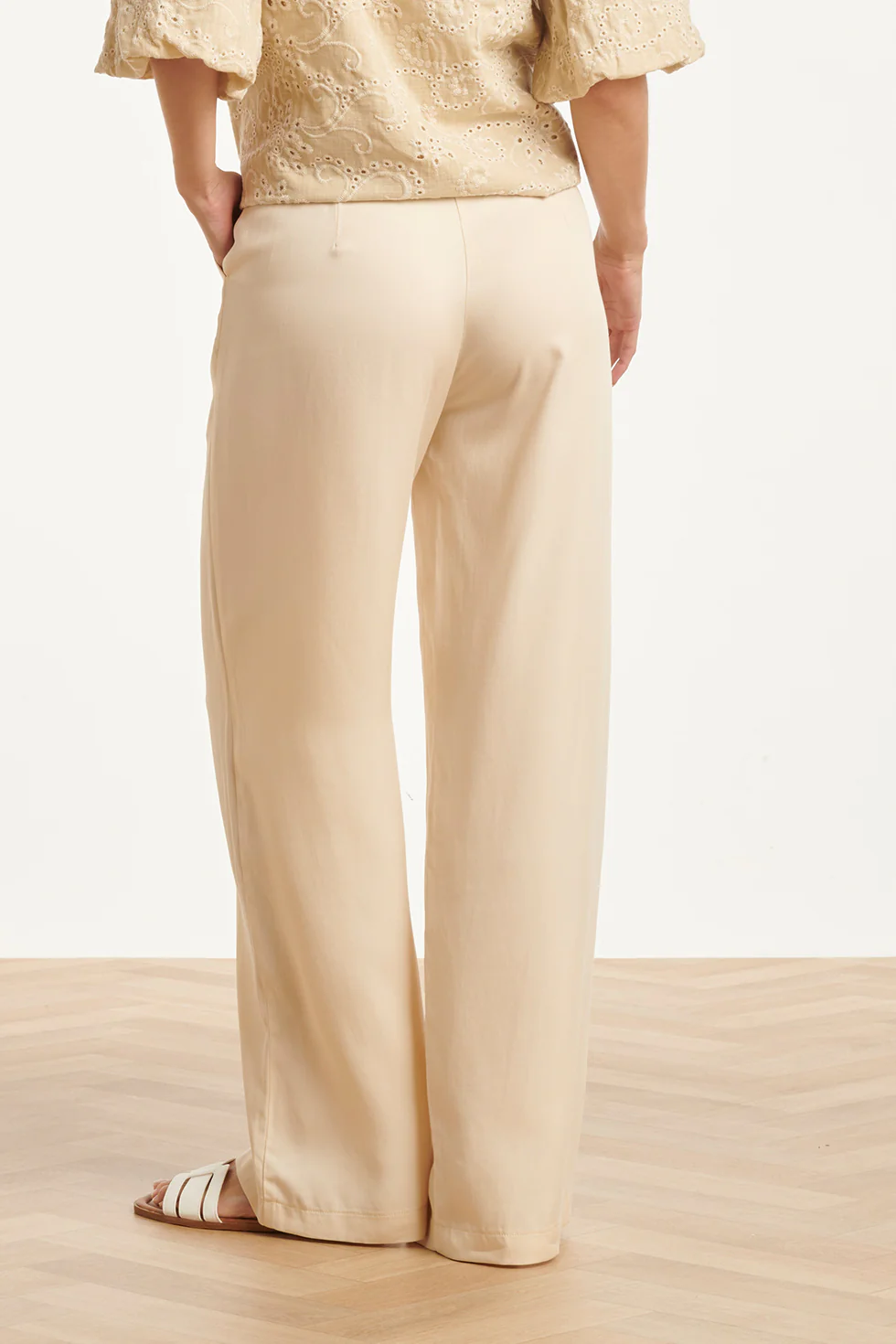 Soepel Dames Pantalon Met Wijde Pijpen | Sand - Image 12