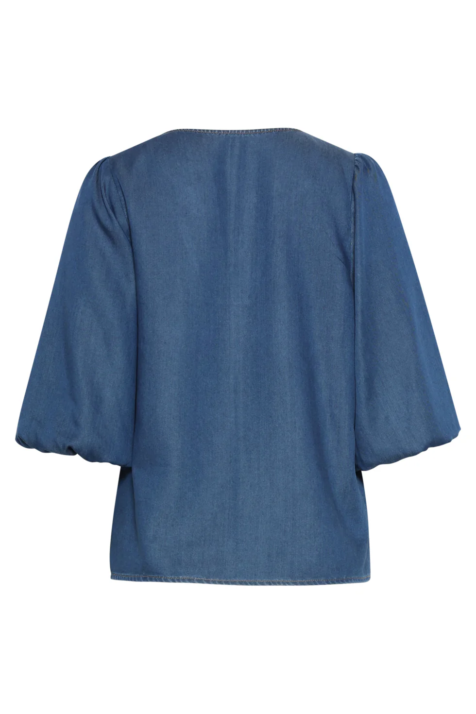 Soepele Tencel Denim Top | Medium Blue Denim - Image 13