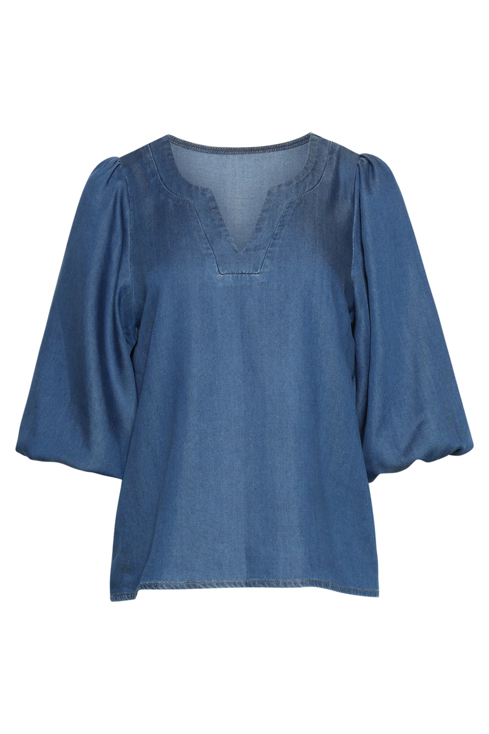 Soepele Tencel Denim Top | Medium Blue Denim - Image 4