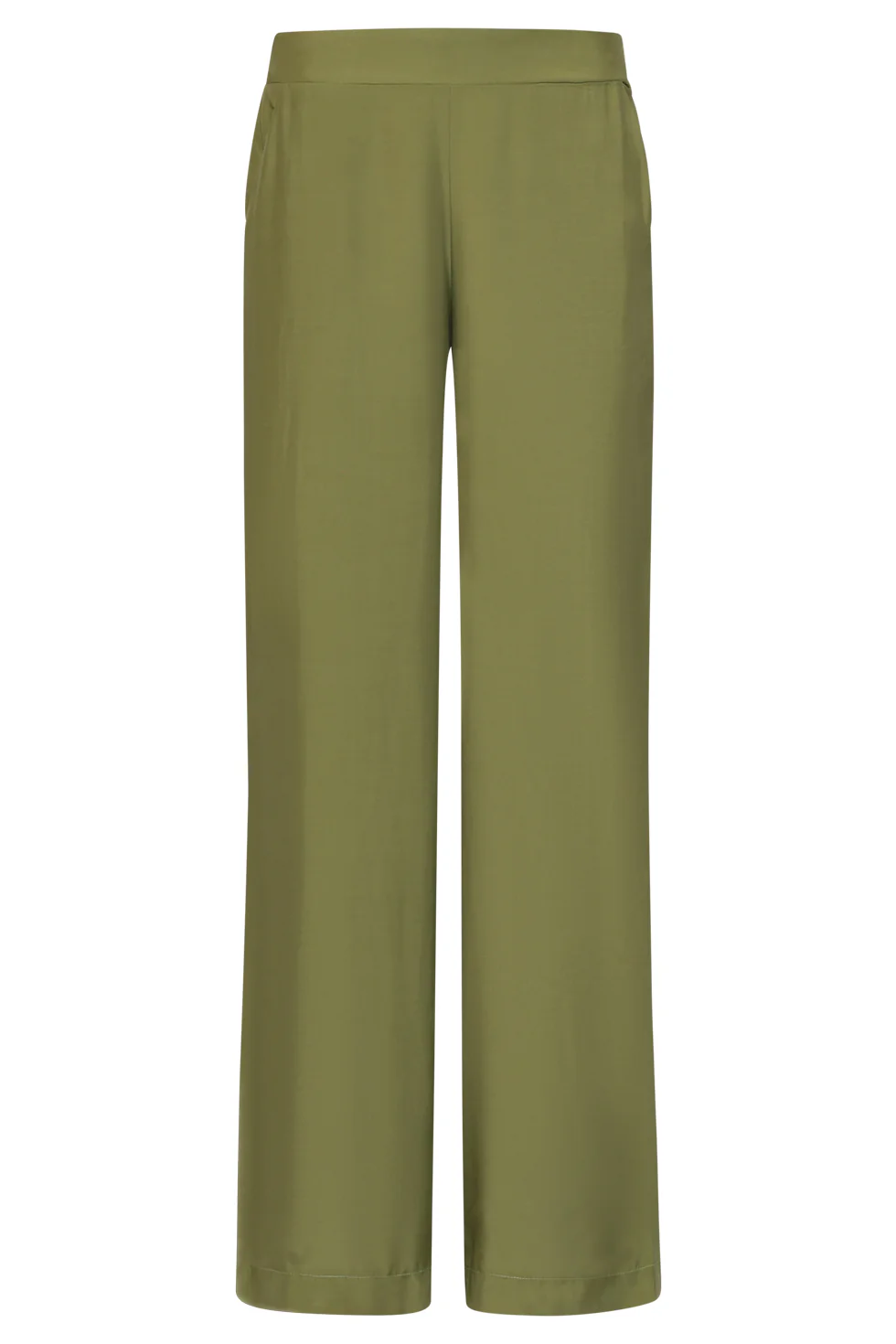 Stijlvolle Wide-Leg Broek Met Gladde Tailleband | Army - Image 3