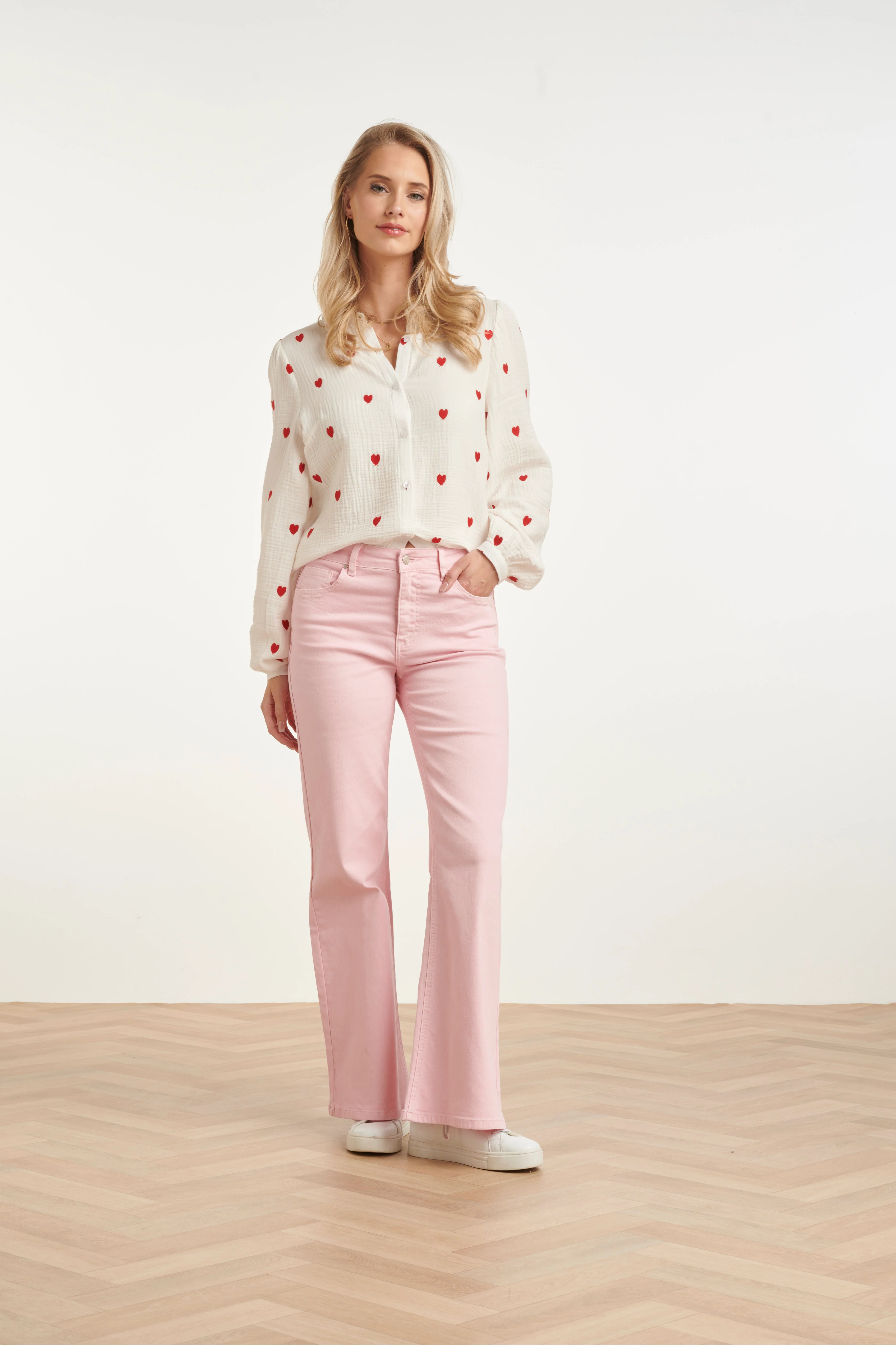 Straight Fit Jeans Met Hoge Taille | Baby Pink