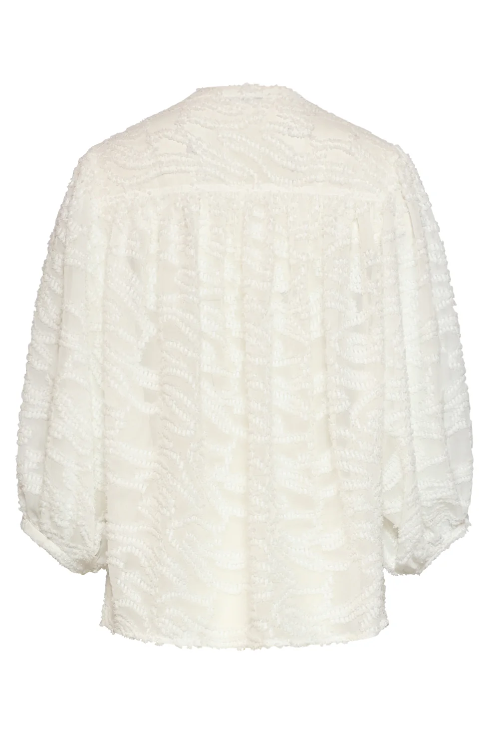 Structuur Blouse Met Knoopsluiting En 3/4 Mouwen | White - Image 14