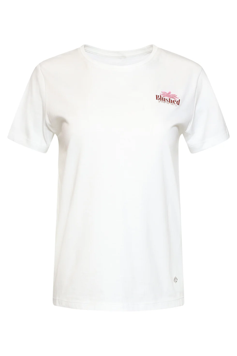 T-Shirt Met 'Blushed Summer' Print En Borduring | White - Muticolour - Image 7