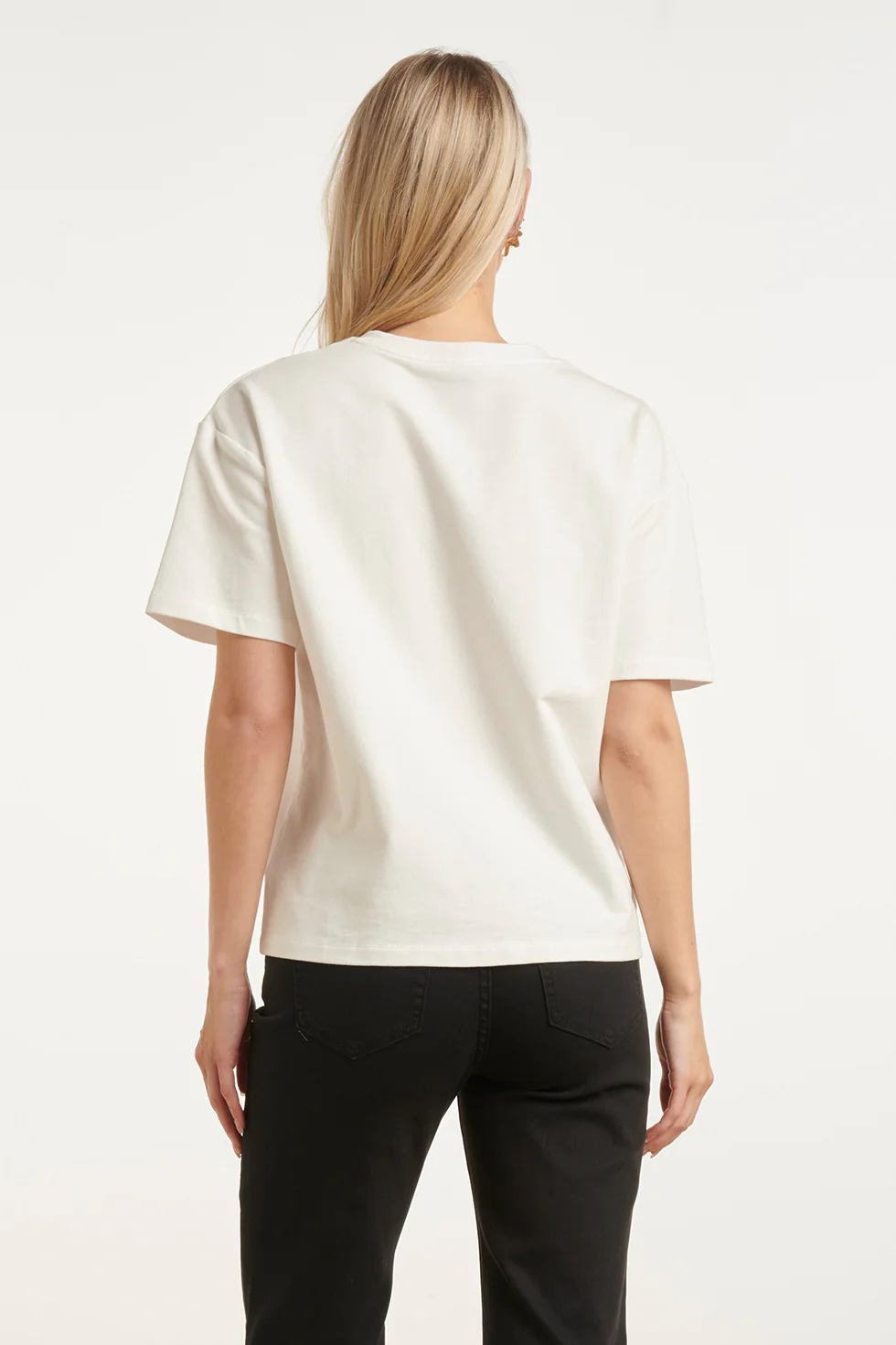 T-Shirt Met Luxe Bloemenprint En Pailletten | White - Black - Image 6