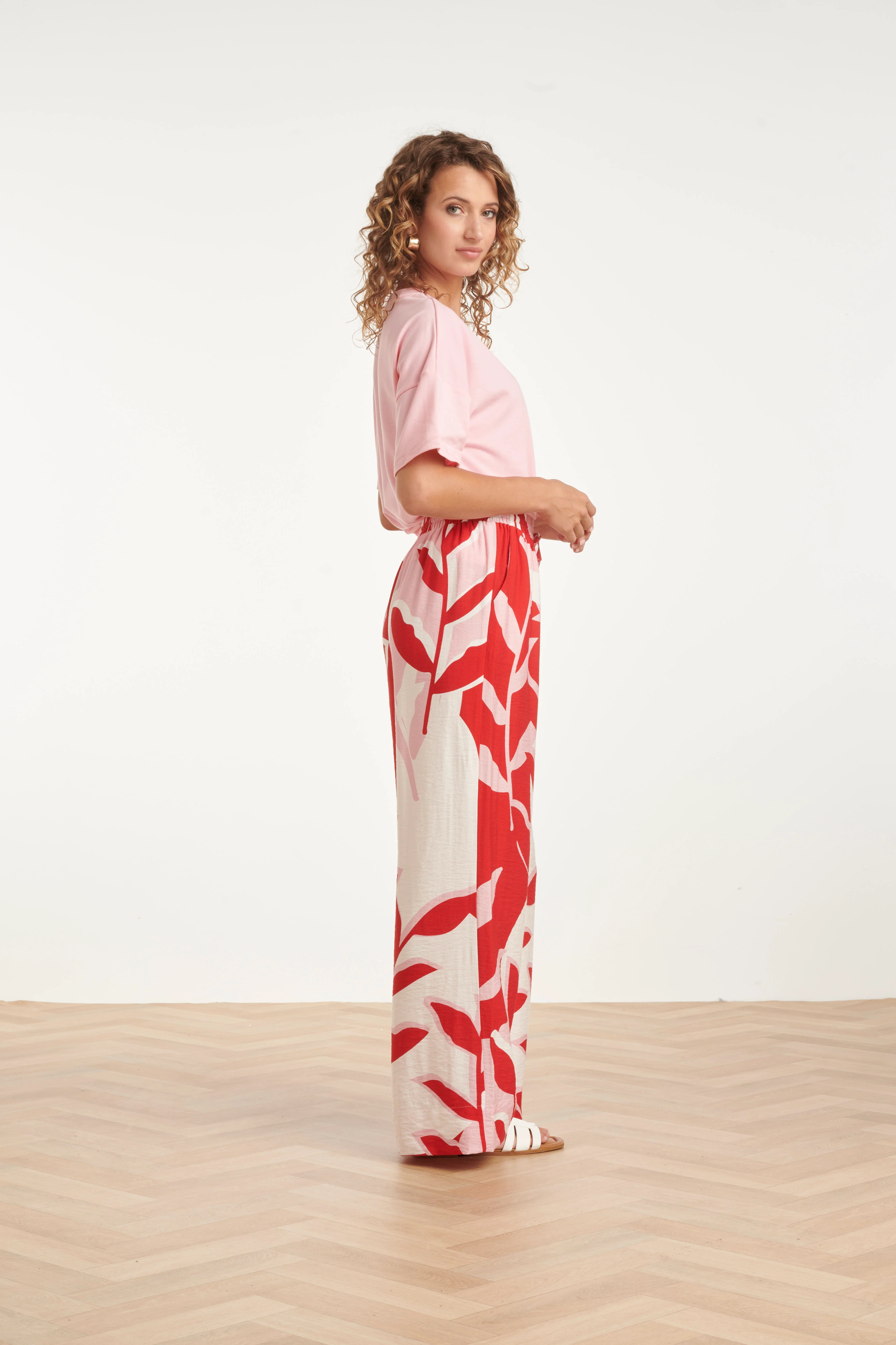 T-Shirt Met Subtiele Mouwafwerking | Pink - Image 5