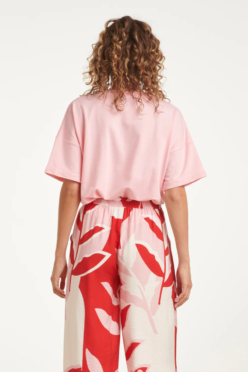 T-Shirt Met Subtiele Mouwafwerking | Pink - Image 6