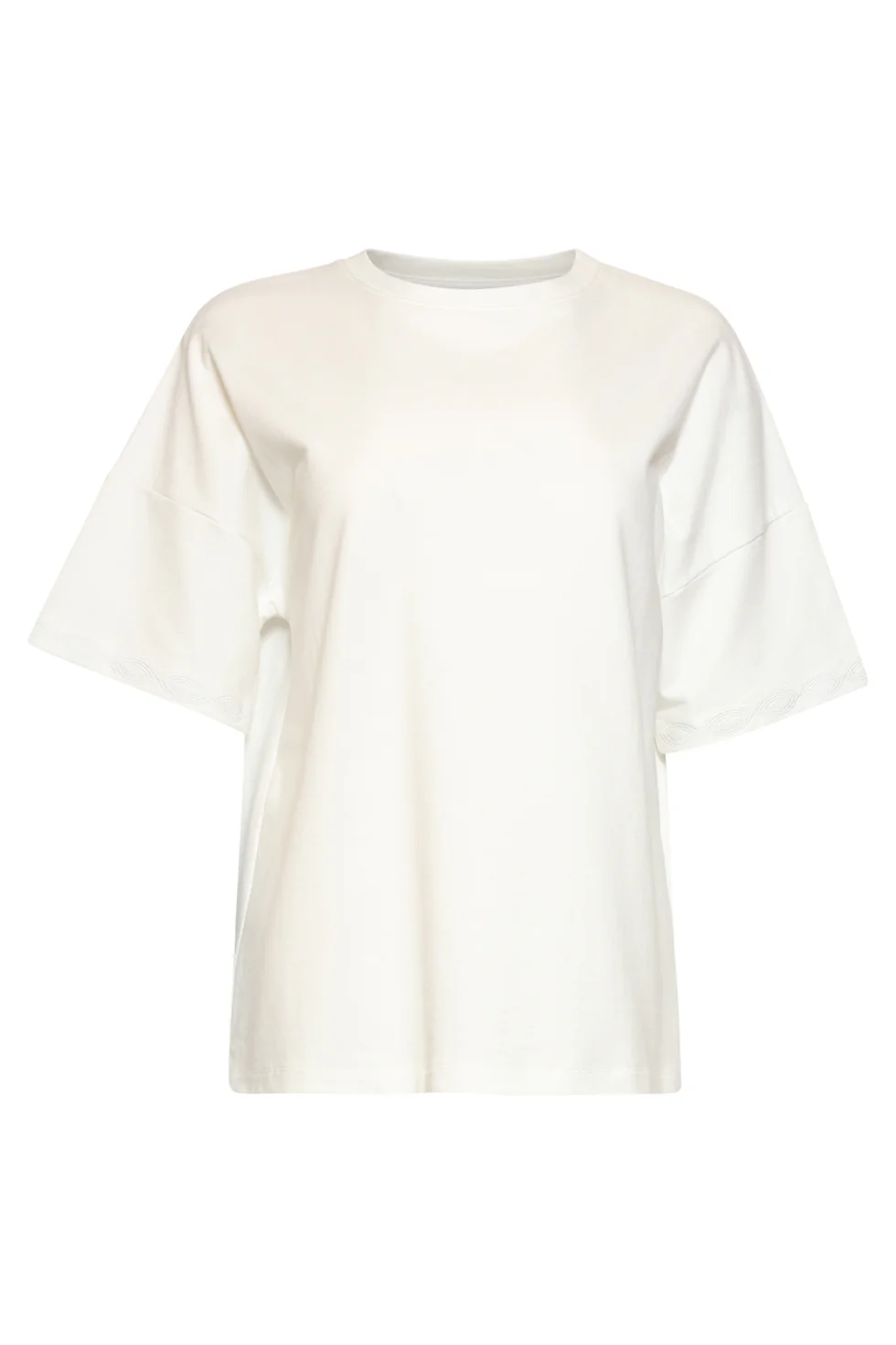 T-Shirt Met Subtiele Mouwafwerking | White - Image 2