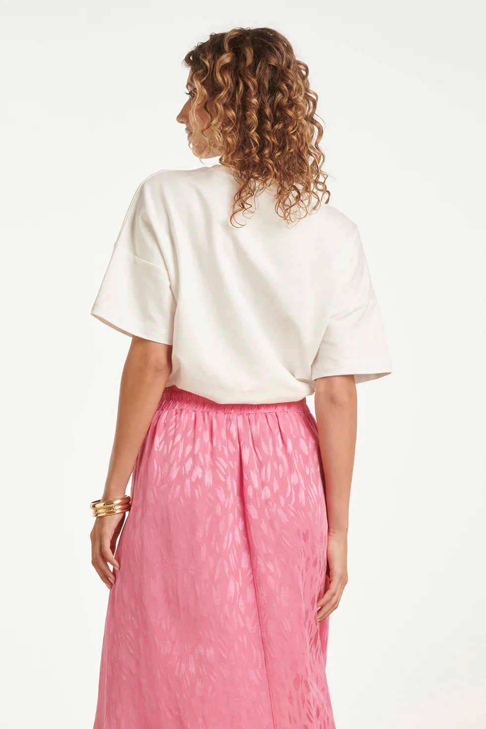 T-Shirt Met Subtiele Mouwafwerking | White - Image 6