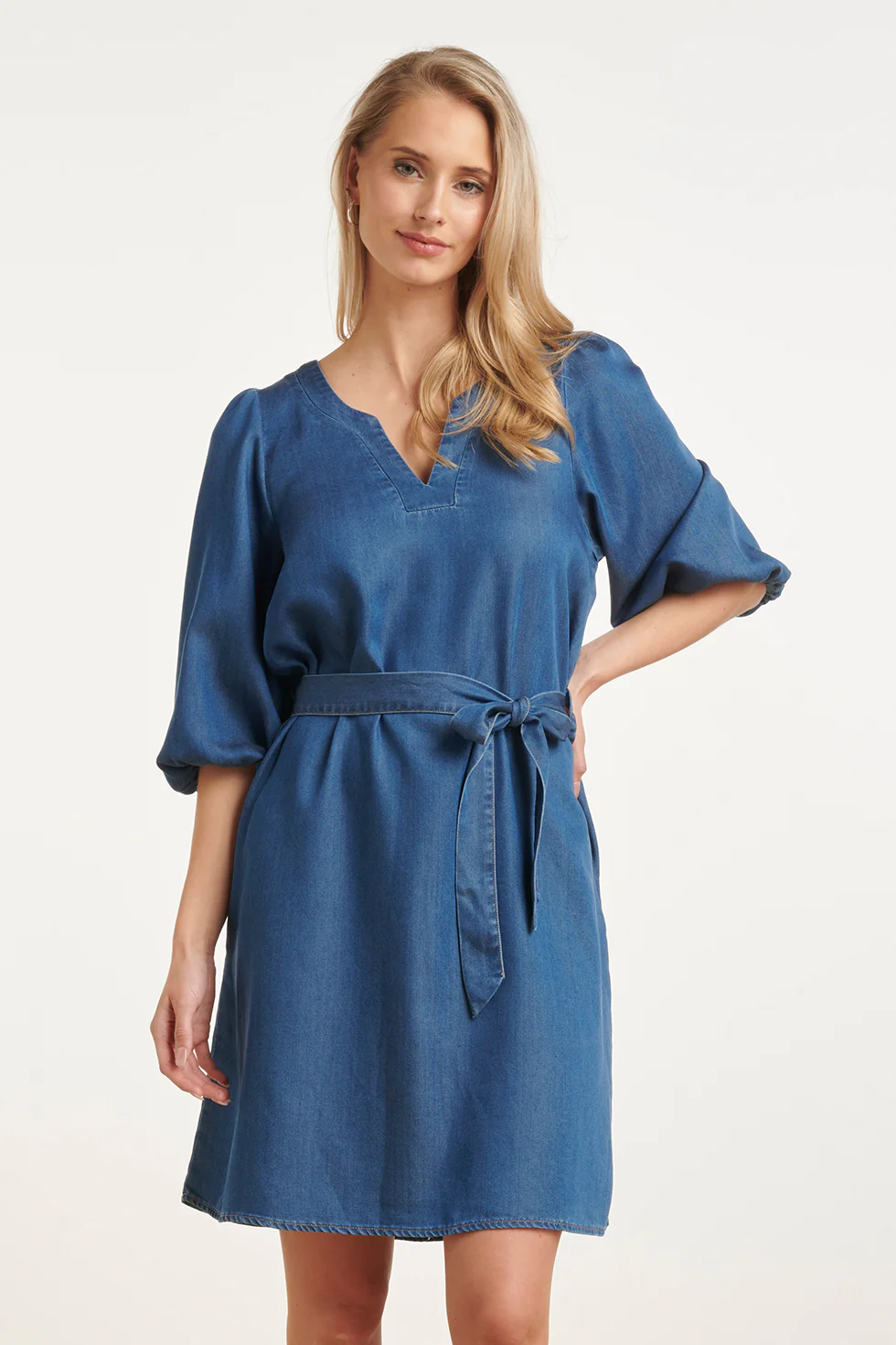 Tencel Denim Jurk | Medium Blue Denim - Image 2