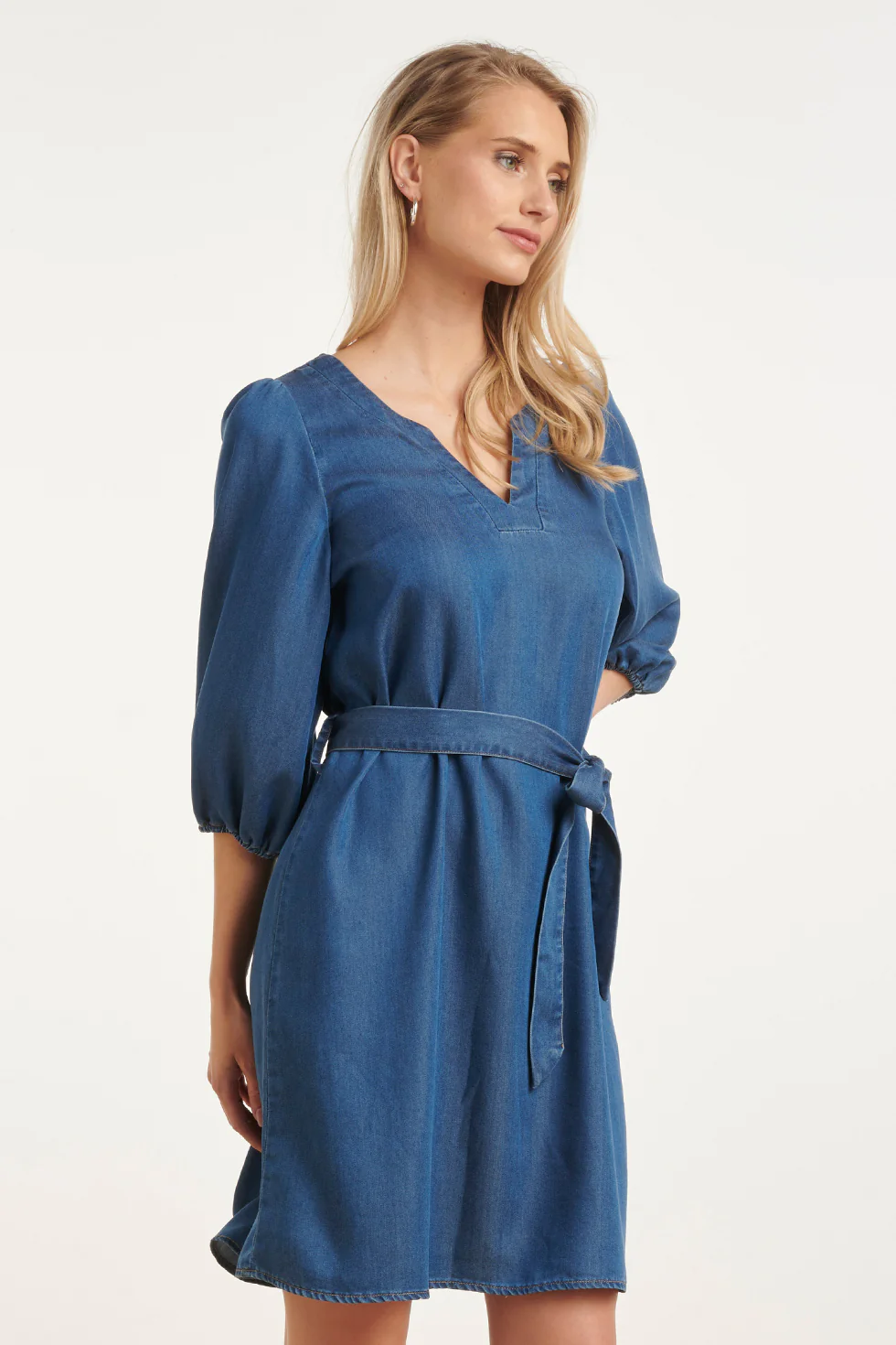 Tencel Denim Jurk | Medium Blue Denim - Image 8