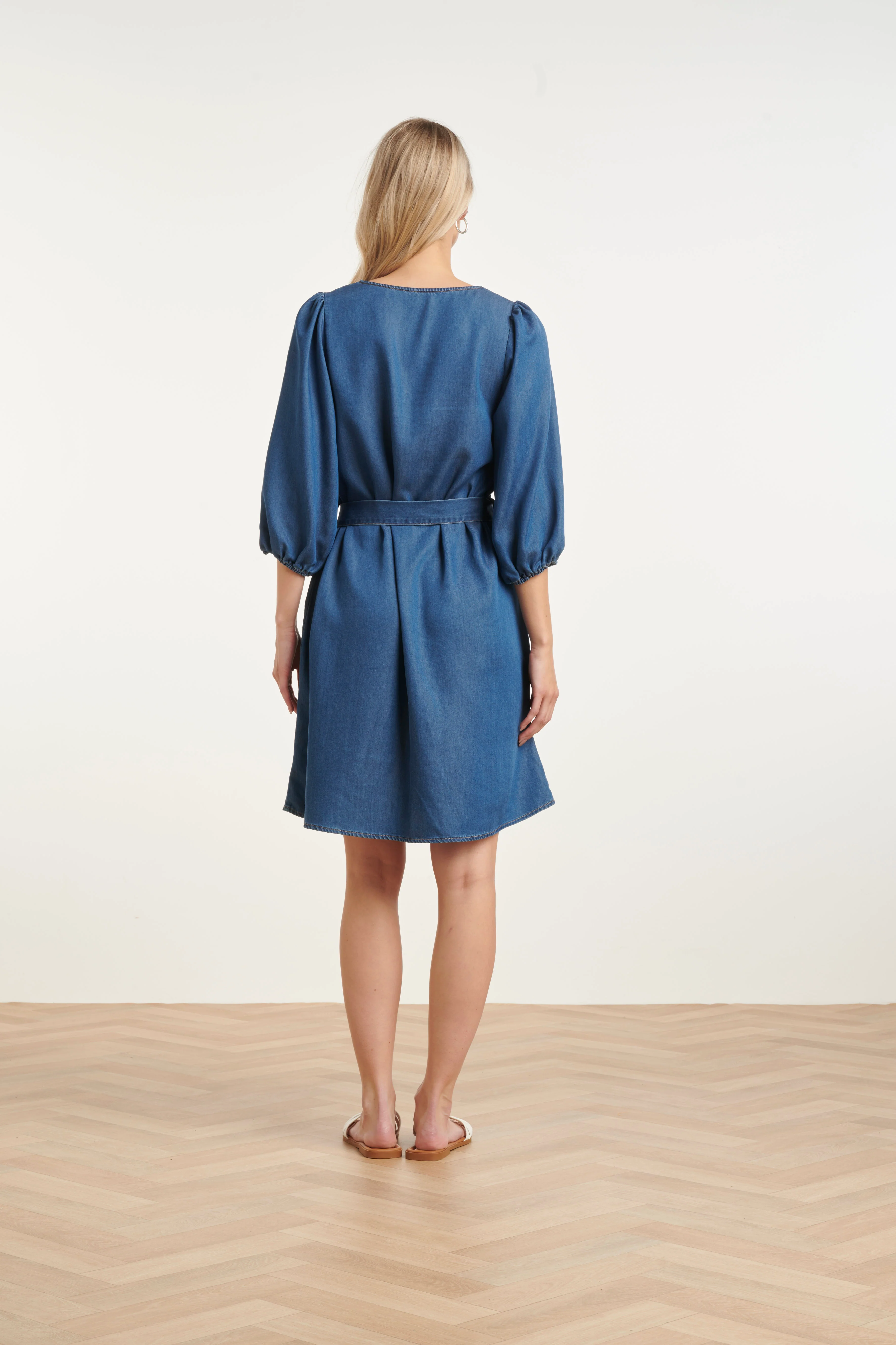 Tencel Denim Jurk | Medium Blue Denim - Image 9