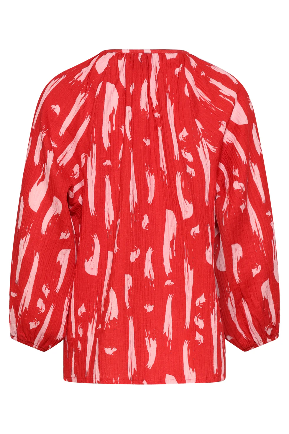 Top Met Abstracte Streep Print In Rood Met Roze | Red - Pink - Image 13