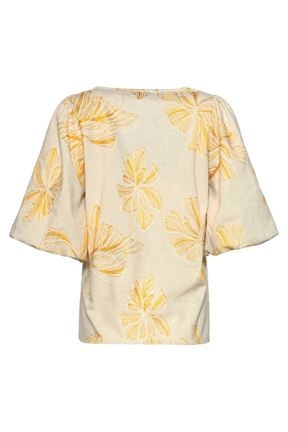 Top Met Geel En Wit Bloemenborduursel | Sand - Yellow - Image 7