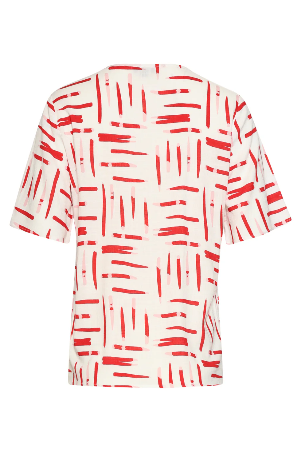 Top Met Grafische Streep Print Rood/Wit | White - Muticolour - Image 7