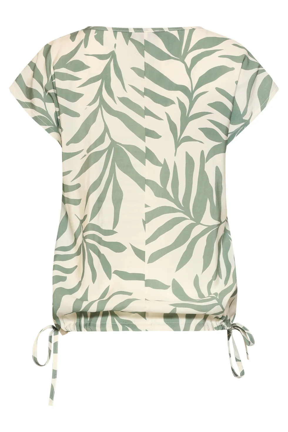 Top Met Groene Bladprint En V-Hals | Jade - Off White - Image 14