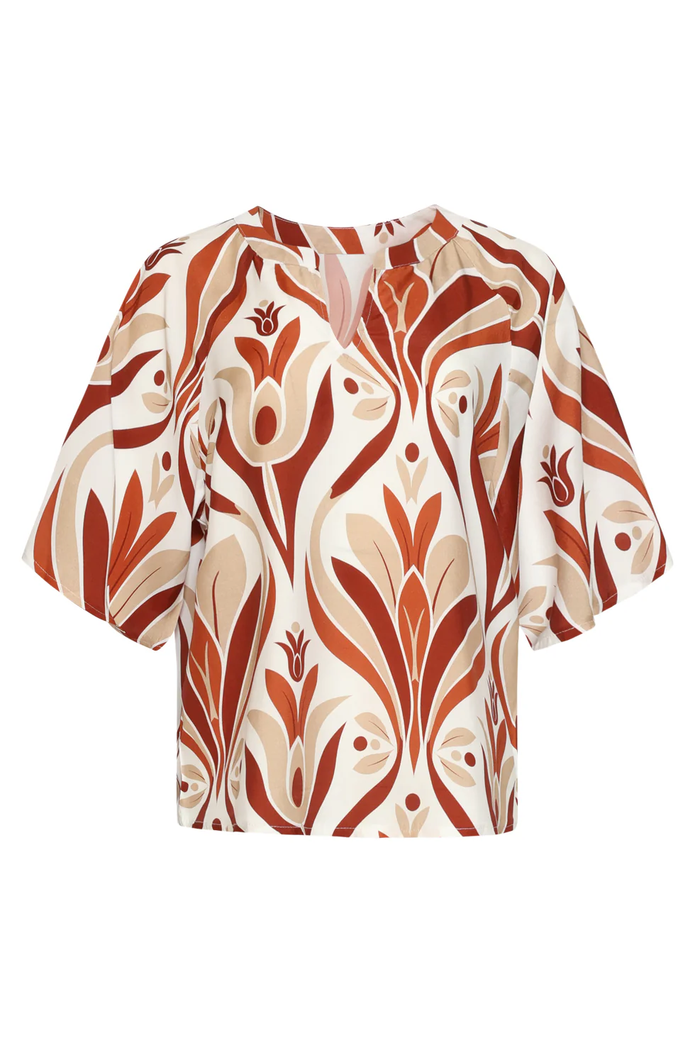 Top Met Wijde Mouwen En Retro Print | Muticolour - Image 11