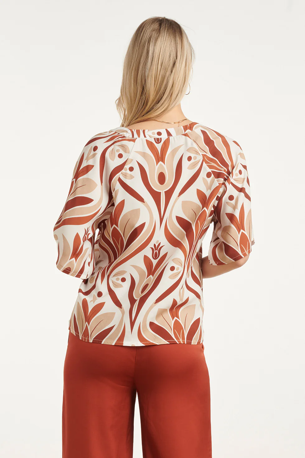 Top Met Wijde Mouwen En Retro Print | Muticolour - Image 12