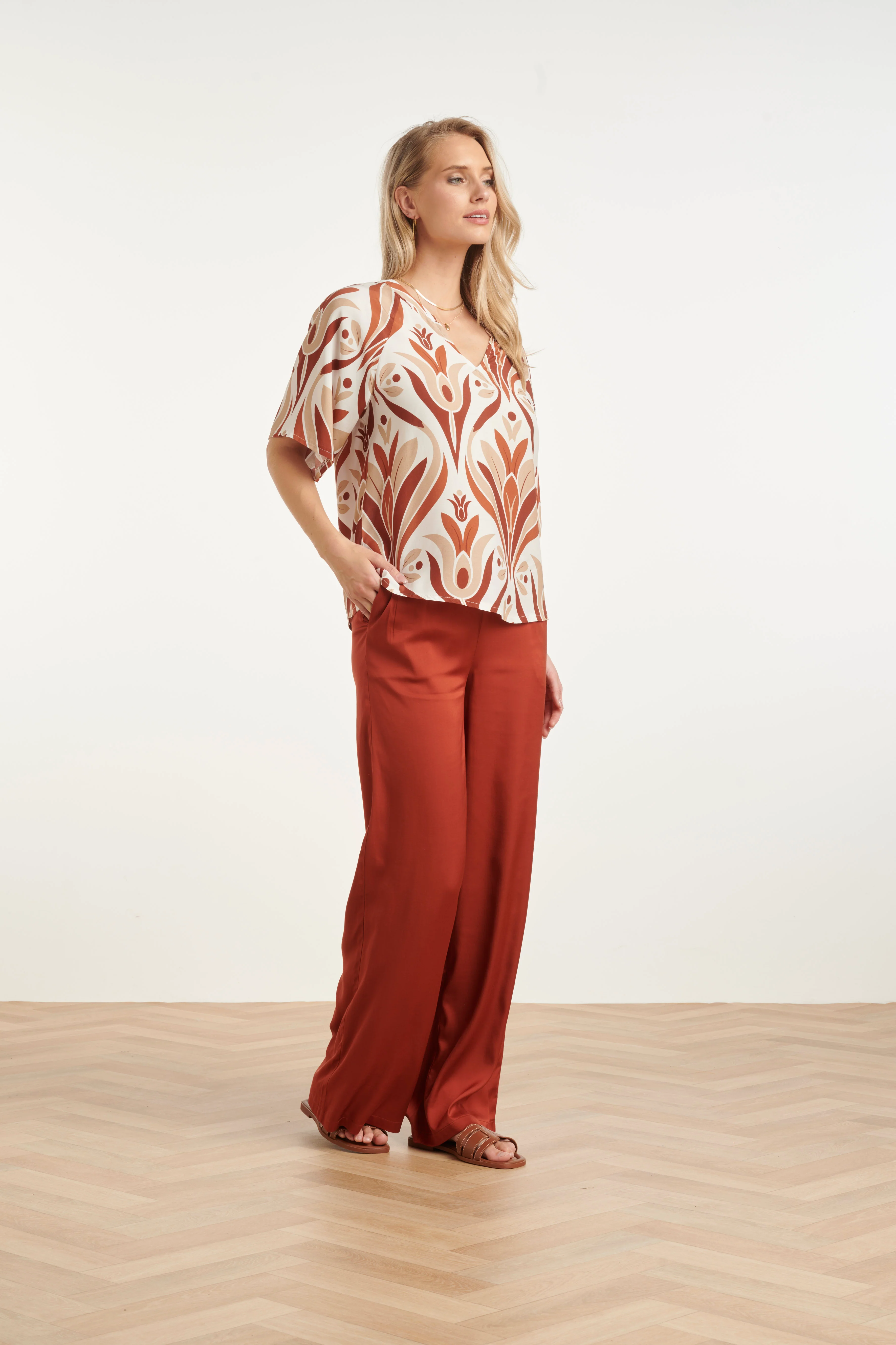 Top Met Wijde Mouwen En Retro Print | Muticolour - Image 5