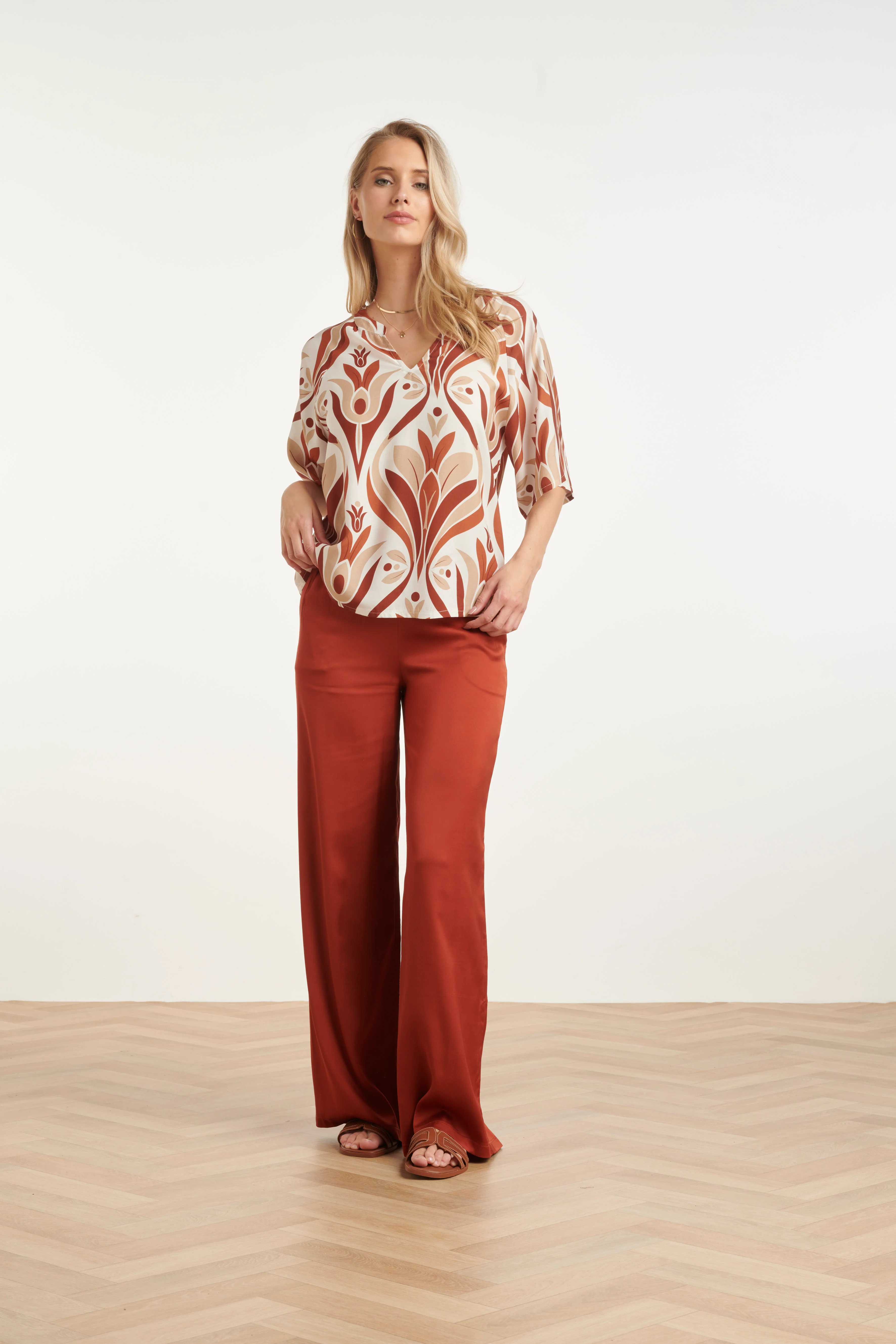 Top Met Wijde Mouwen En Retro Print | Muticolour - Image 6
