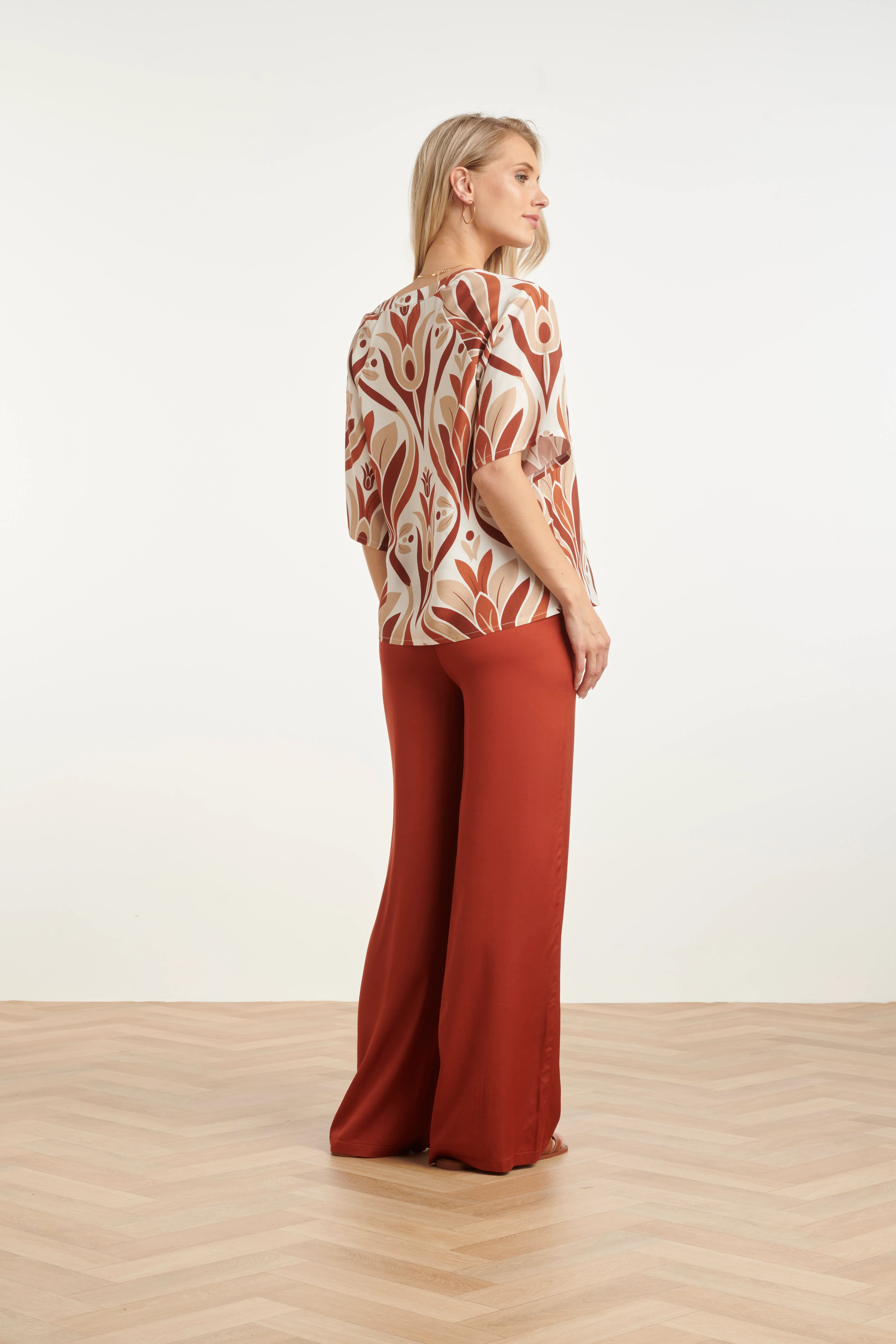 Top Met Wijde Mouwen En Retro Print | Muticolour - Image 7