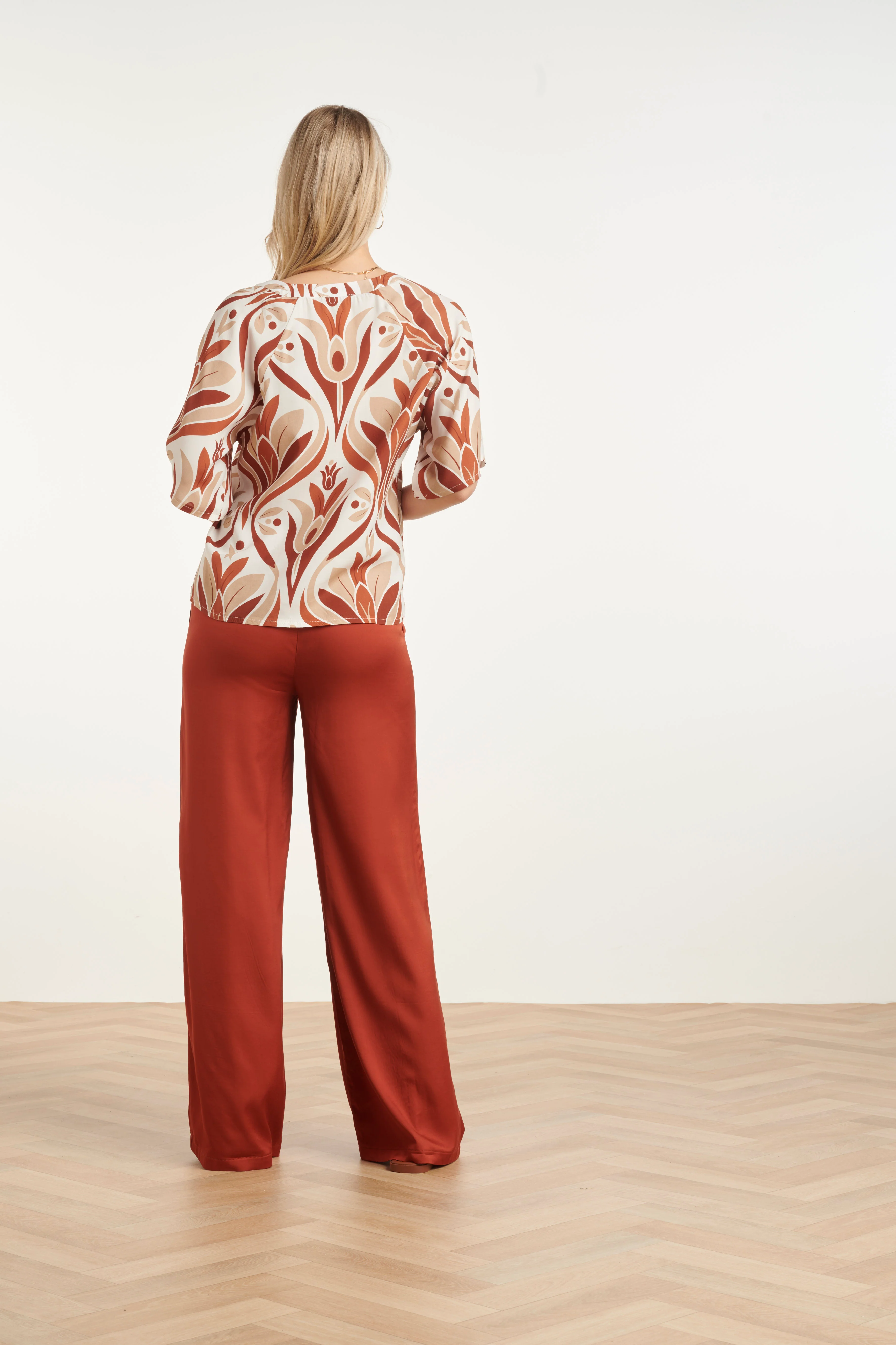 Top Met Wijde Mouwen En Retro Print | Muticolour - Image 9