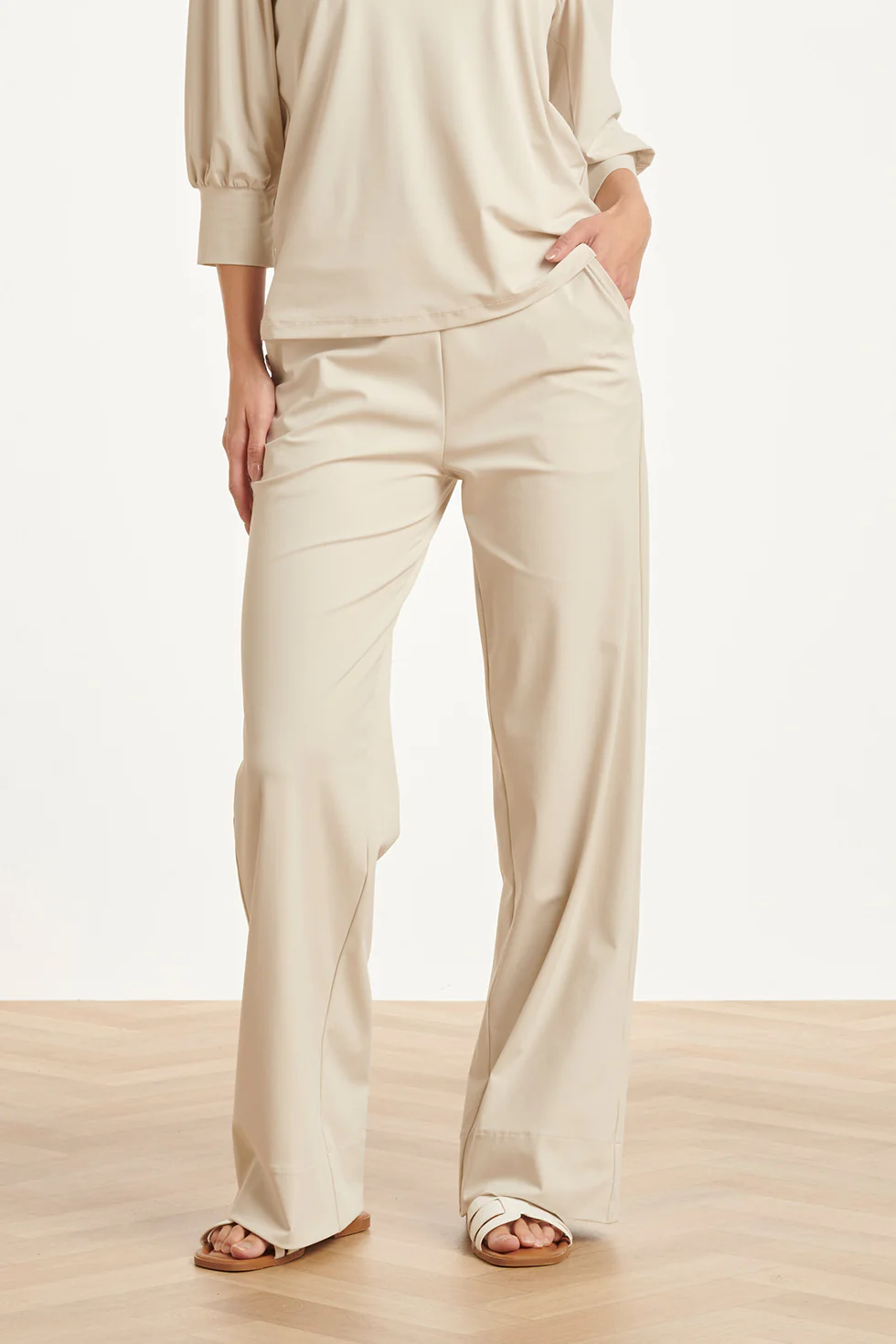 Travel Kwaliteit Flared Broek | Sand - Image 3