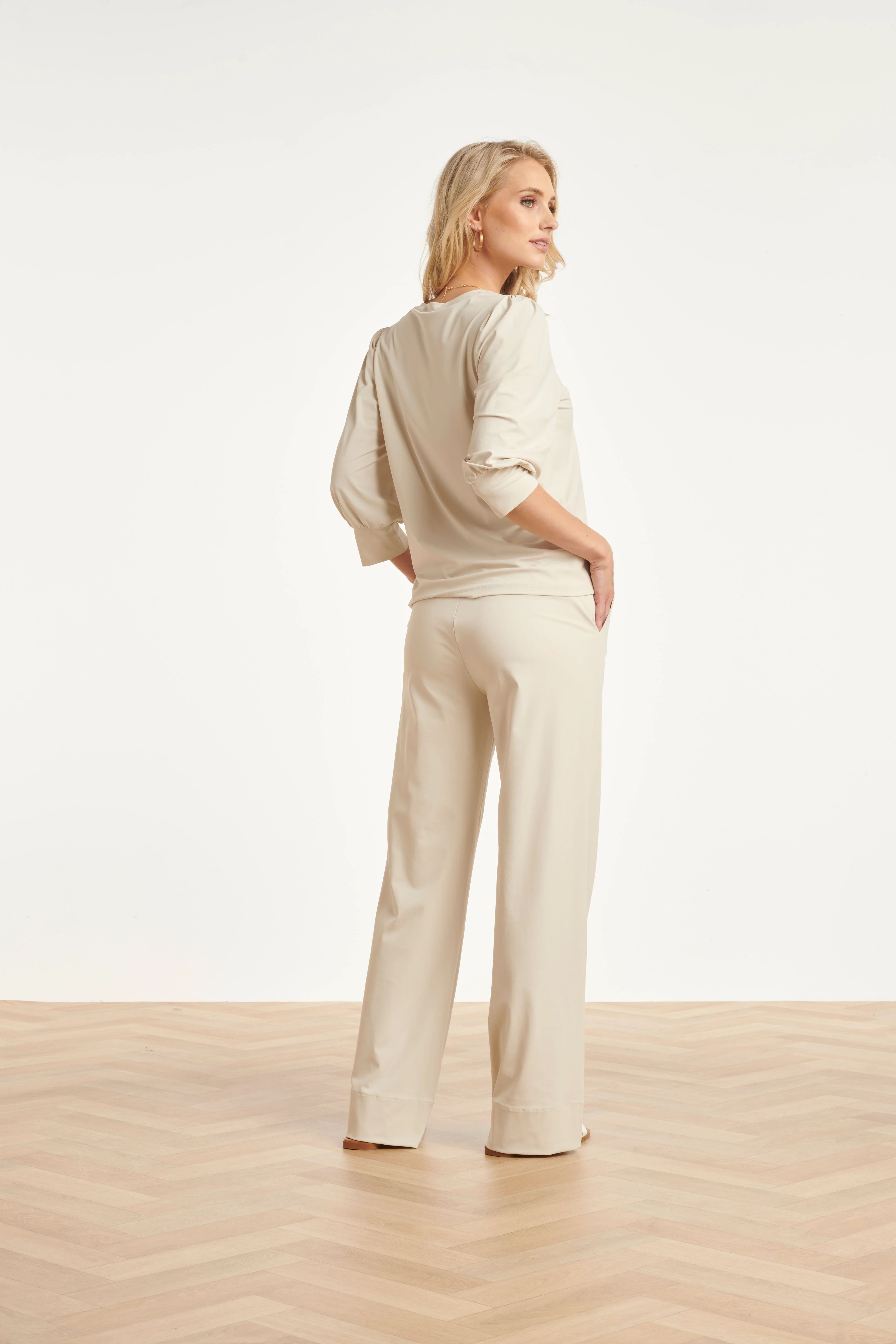 Travel Kwaliteit Flared Broek | Sand - Image 5