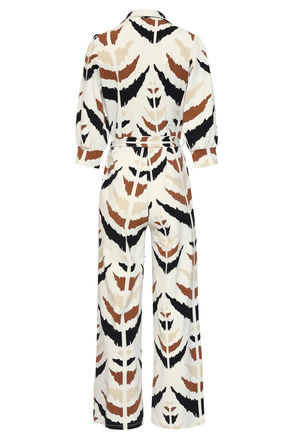 Travelstof Jumpsuit Met Grafische Aztec Print In Beige, Zwart & Bruin | Sand - Muticolour - Image 7