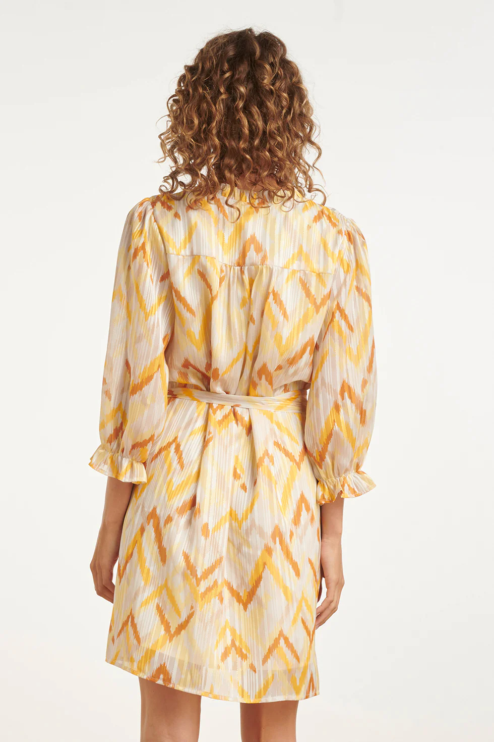 Tuniek Jurk Met Gele Zigzag Aztec Print En Ceintuur | Yellow - Muticolour - Image 6