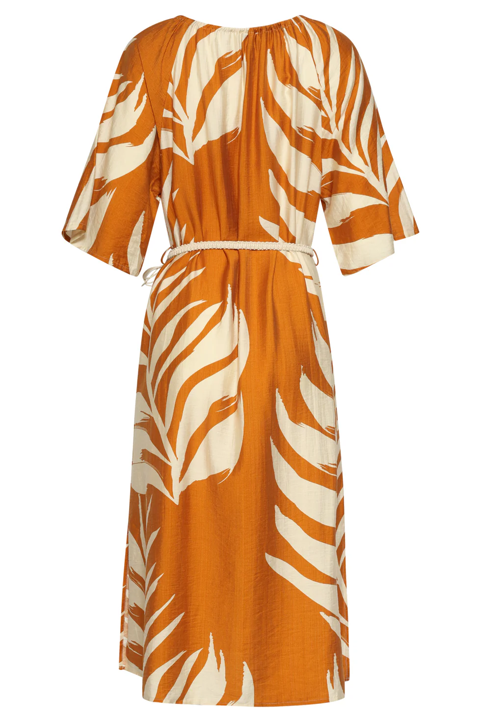 Tuniek Jurk Met Tropische Blad Print In
Oker Geel | Mustard - Off White - Image 7