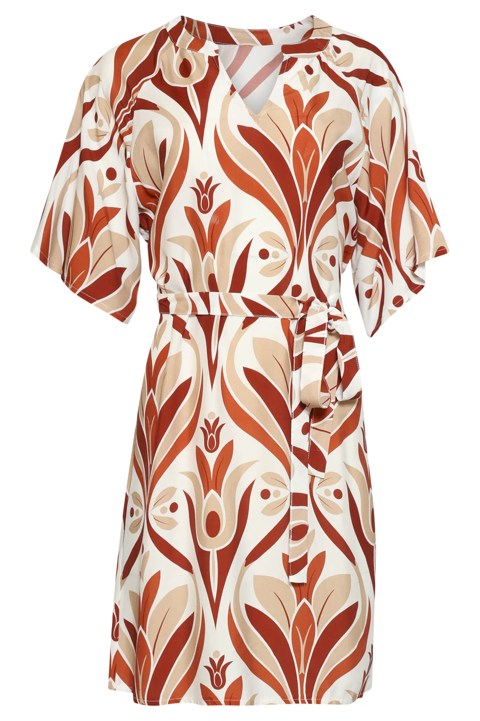 Tuniekjurk Met Flare-Mouwen En Retro Print | Muticolour - Image 11