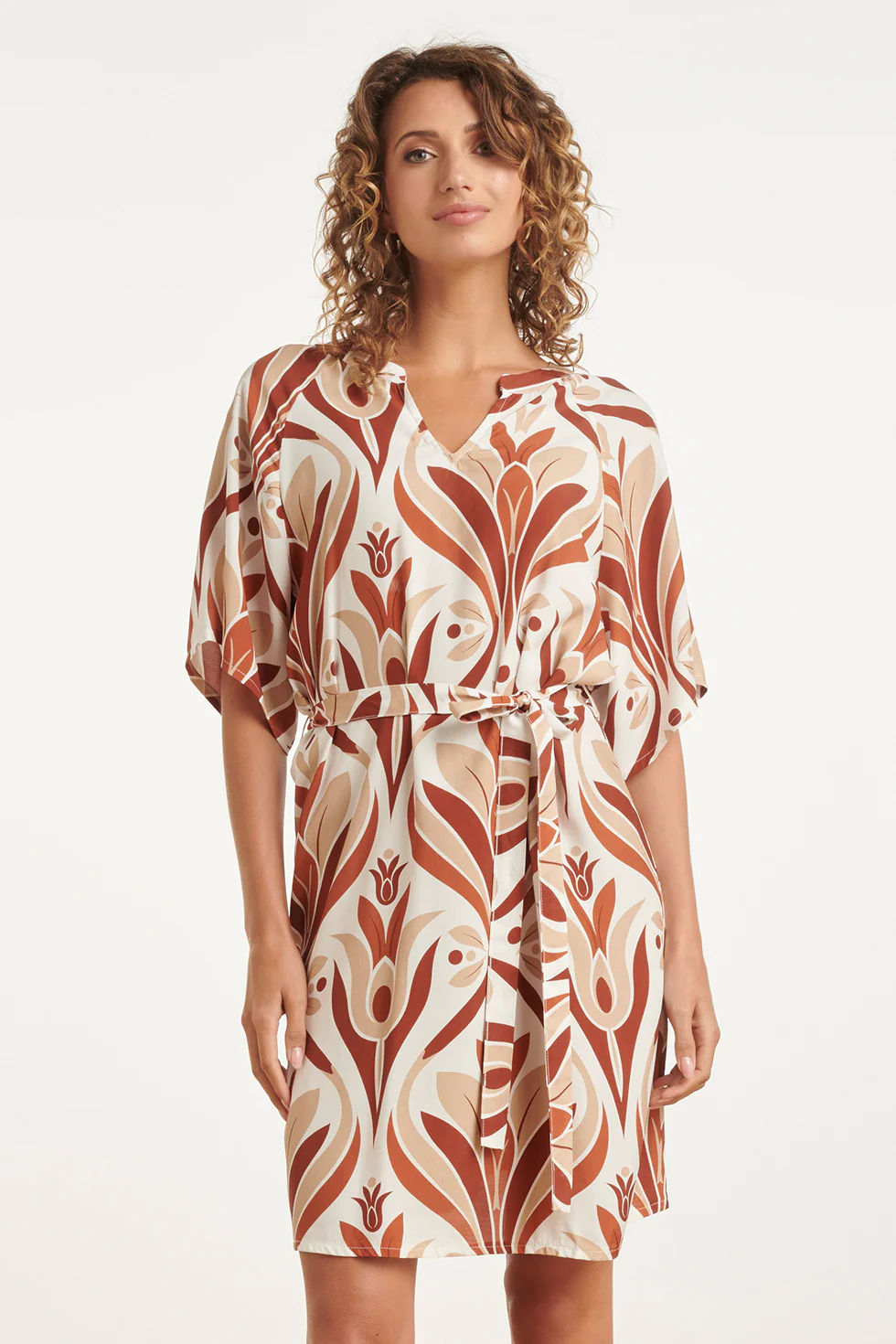 Tuniekjurk Met Flare-Mouwen En Retro Print | Muticolour - Image 2