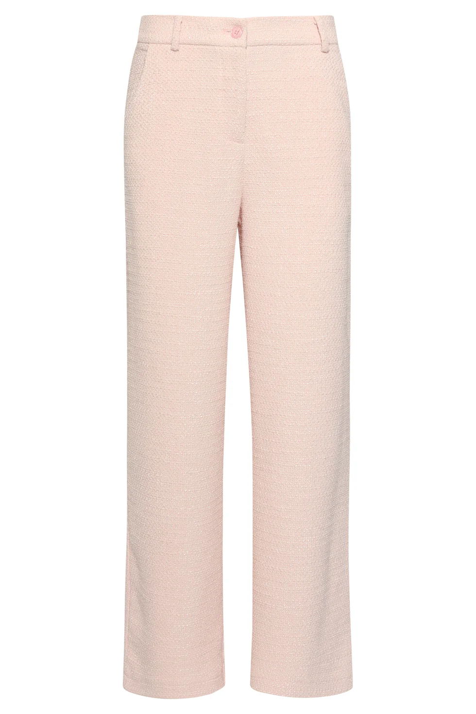 Tweed-Style Pantalon Met Klassieke Rechte Pijp | Baby Pink - Image 2