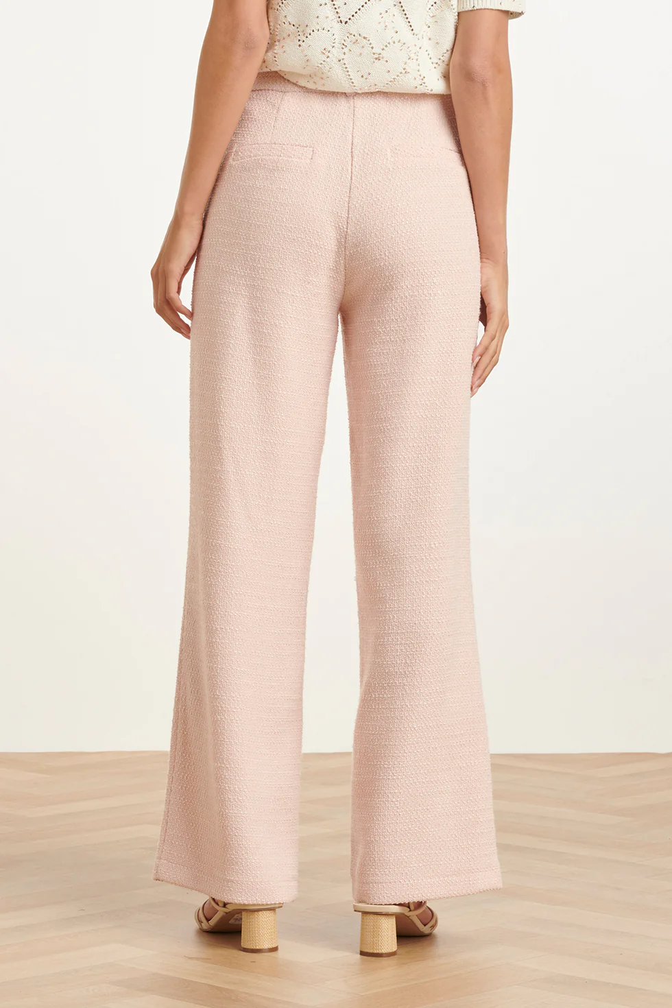Tweed-Style Pantalon Met Klassieke Rechte Pijp | Baby Pink - Image 6