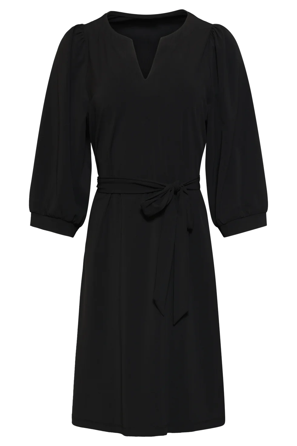 V-Hals Jurk Met Print In Travel Kwaliteit | Black - Image 11