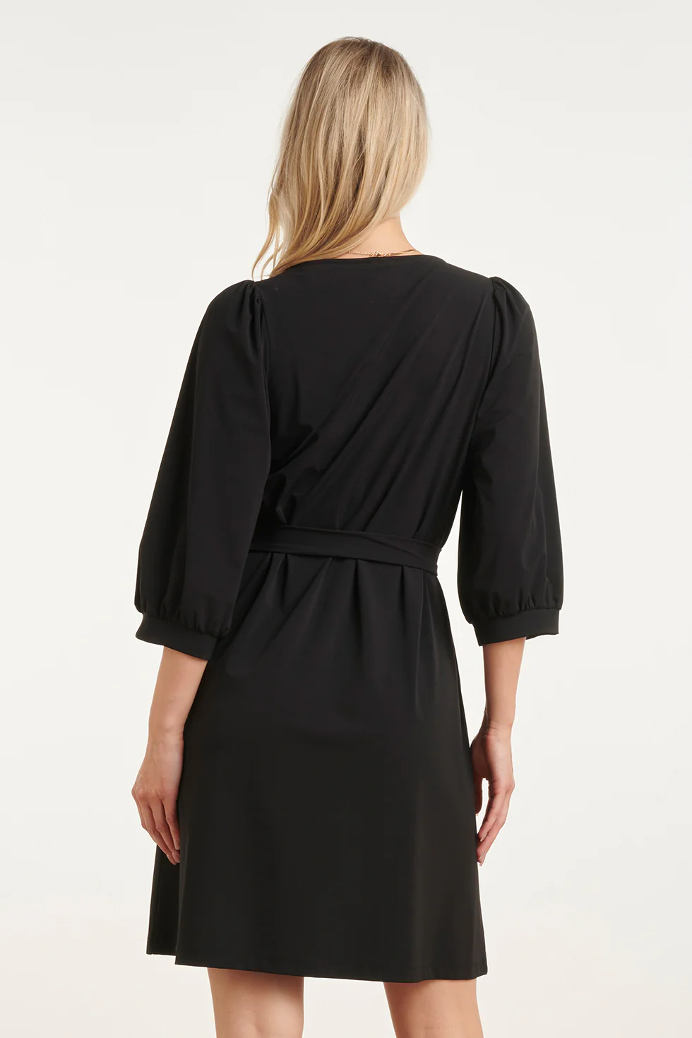 V-Hals Jurk Met Print In Travel Kwaliteit | Black - Image 12