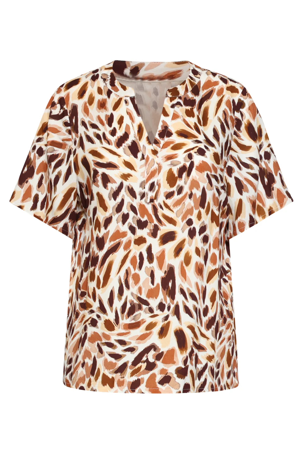 V-Hals Top Met Abstracte Dierenprint | Muticolour - Image 11