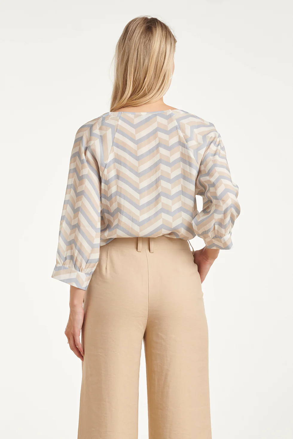 V-Hals Top Met Chevron Print | Muticolour - Image 12