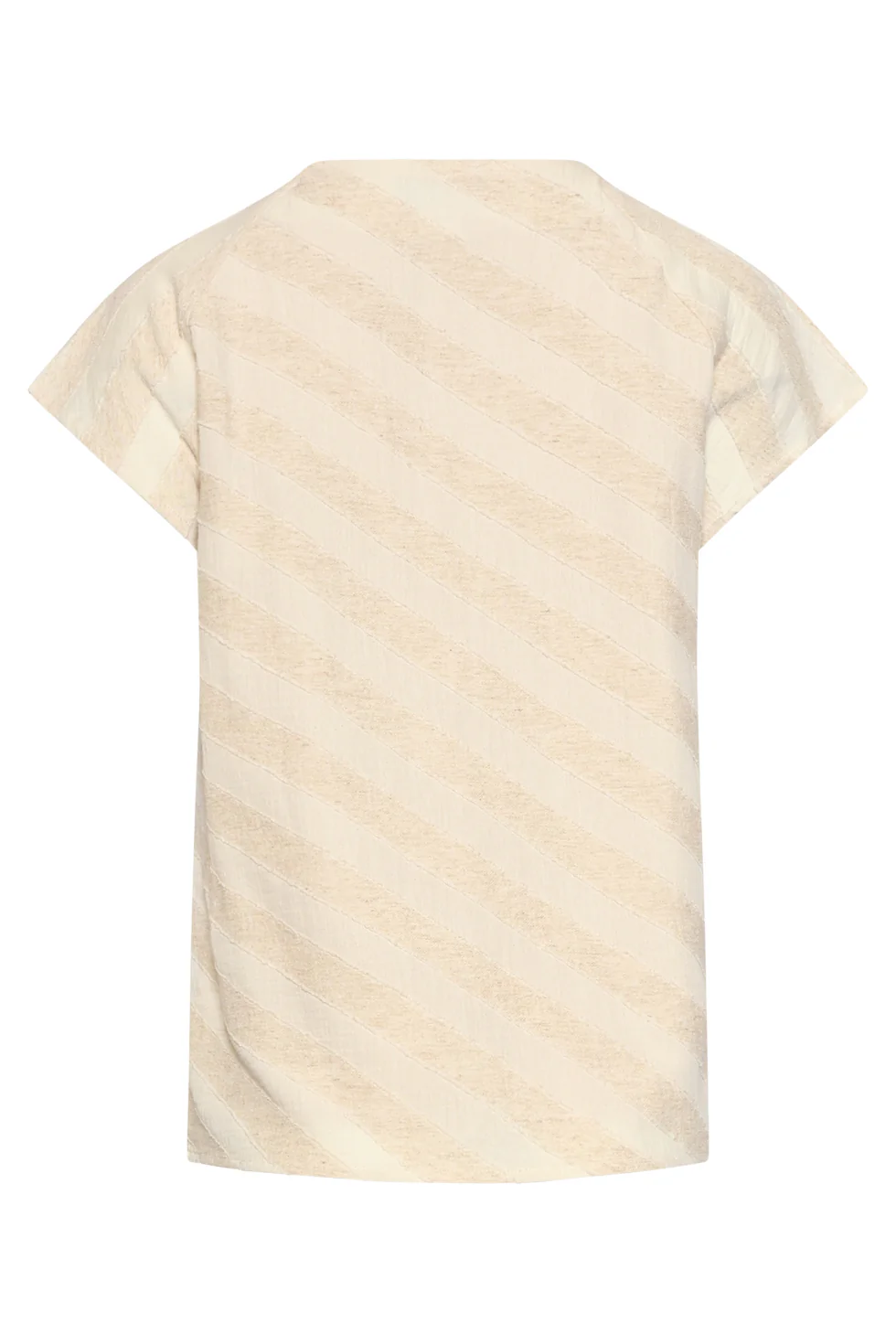V-Hals Top Met Diagonale Print | Sand - Dark Sand - Image 7