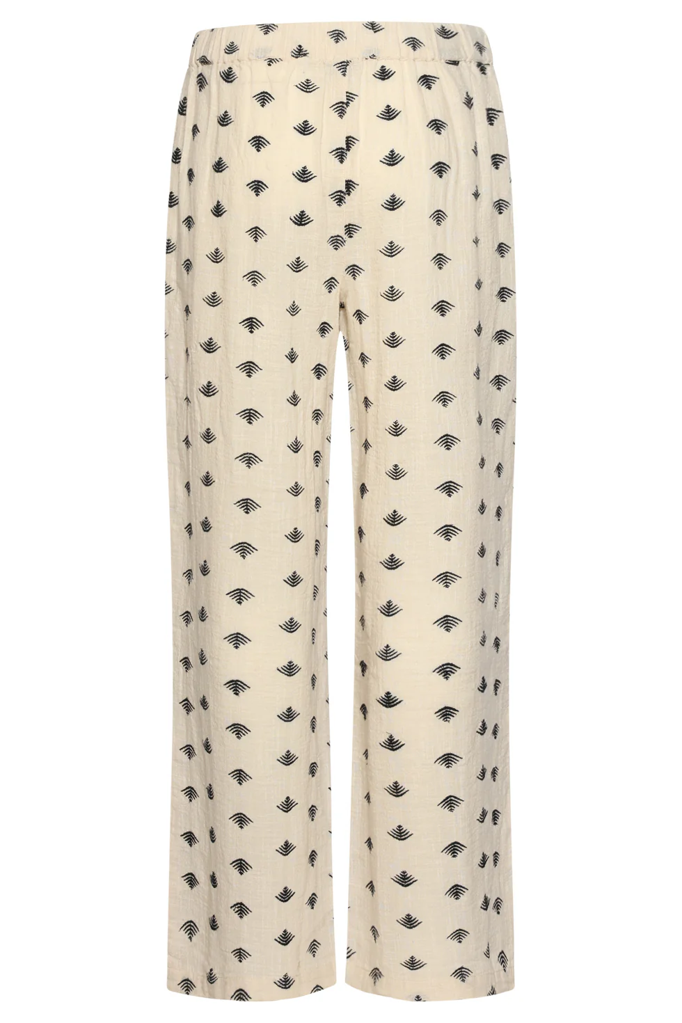 Wide Leg Broek Met Aztec Print In Crème En Zwart | Off White - Black - Image 14