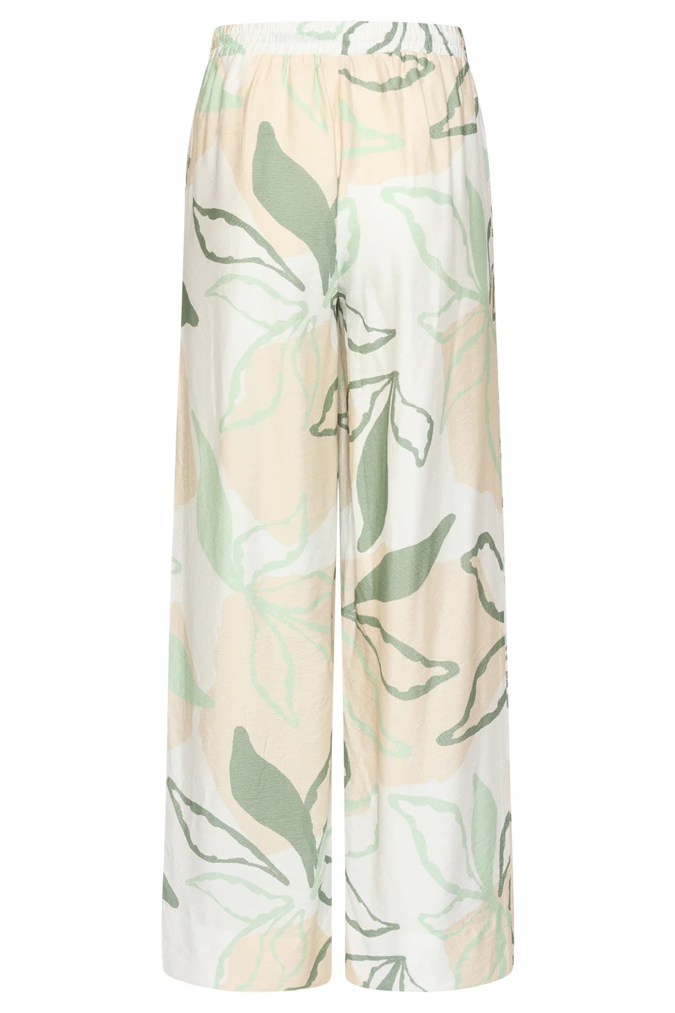 Wide Leg Broek Met Groene En Beige Bladprint | Soft Green - Muticolour - Image 9