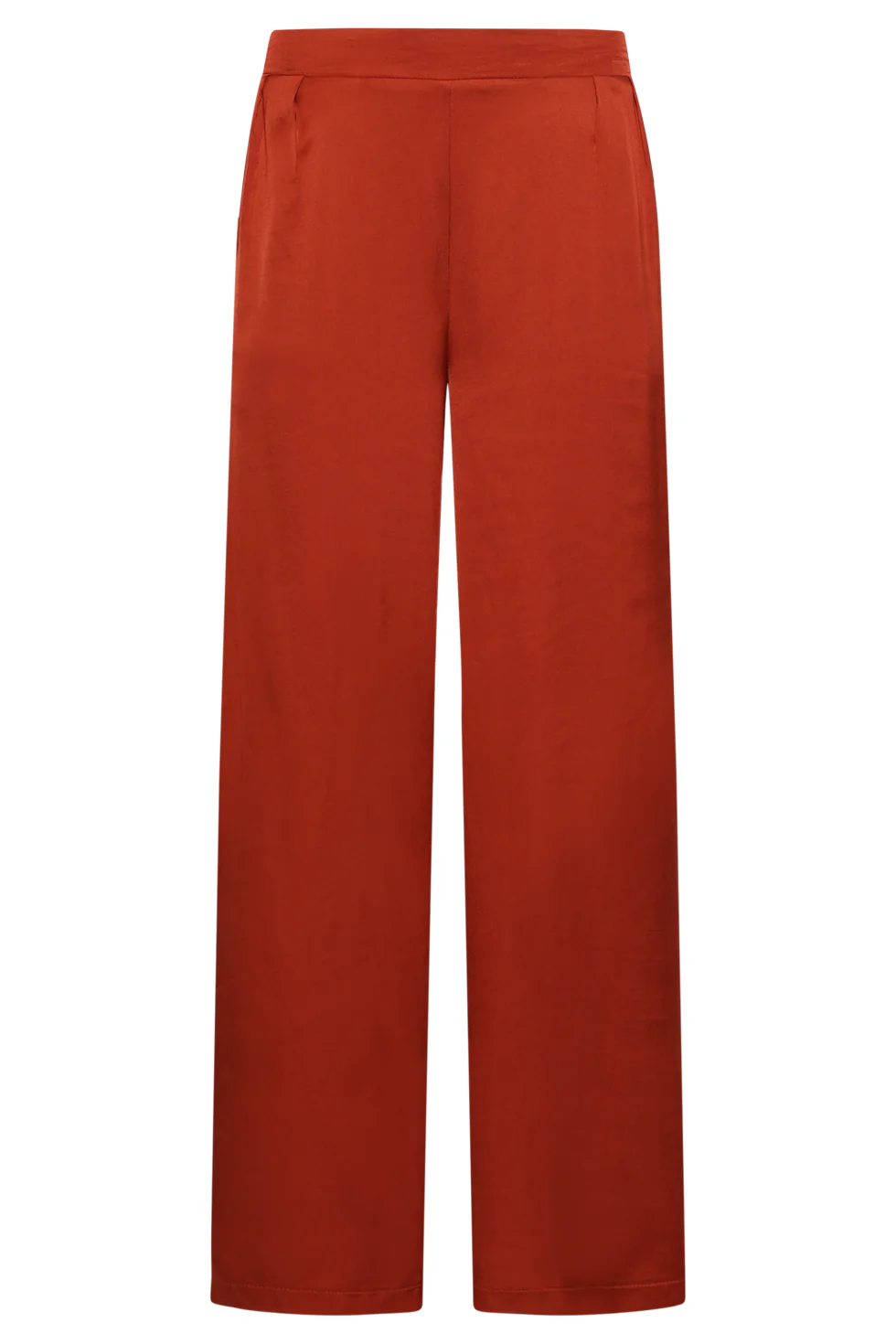 Wide Leg Pantalon Met Satijn-Glans | Brique - Image 2