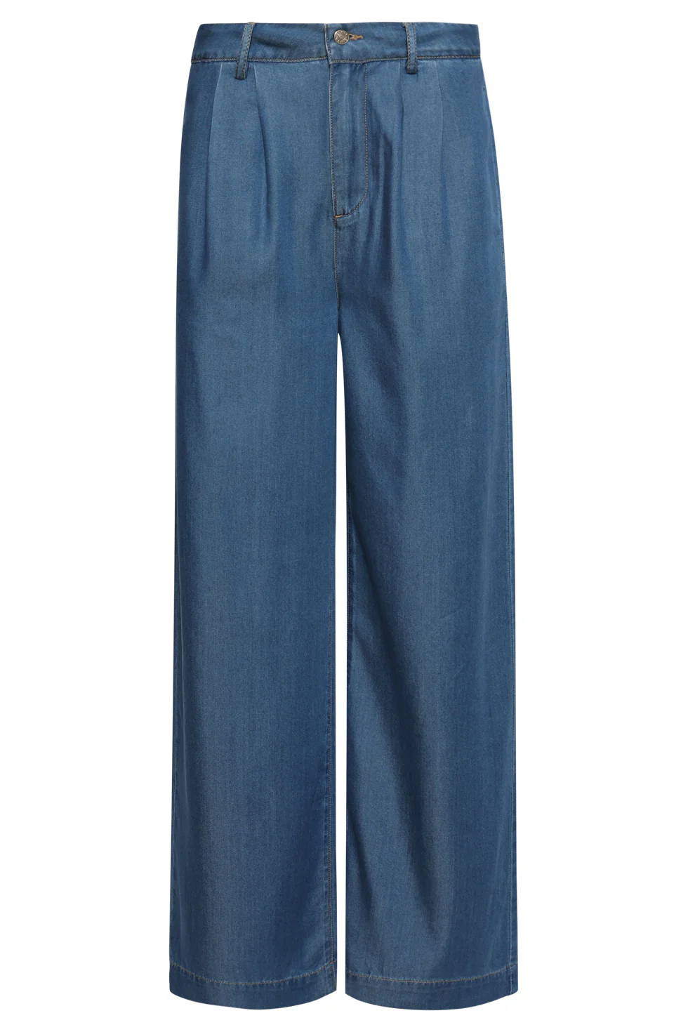 Wide Leg Tencel Broek | Medium Blue Denim - Image 11