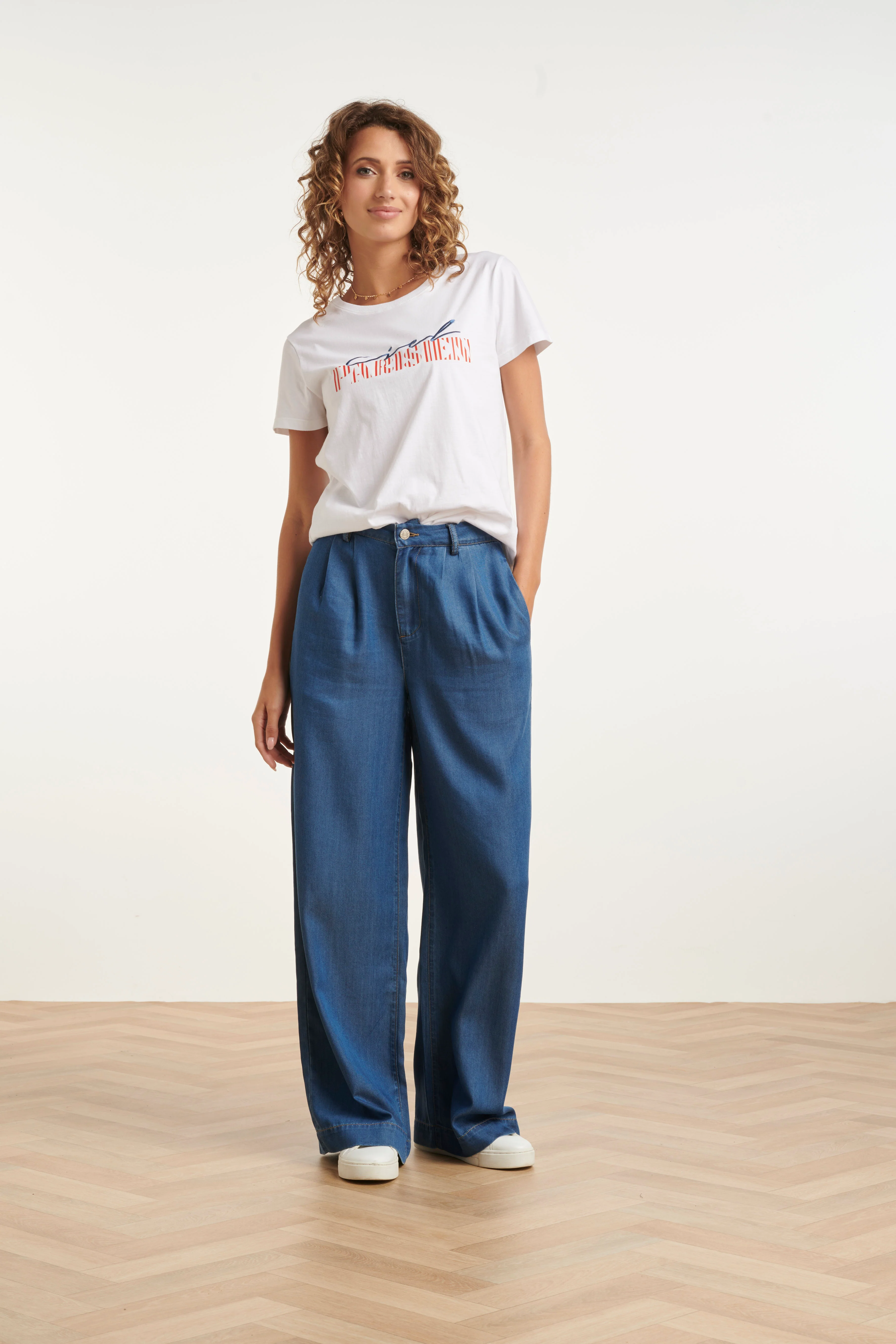 Wide Leg Tencel Broek | Medium Blue Denim - Image 3
