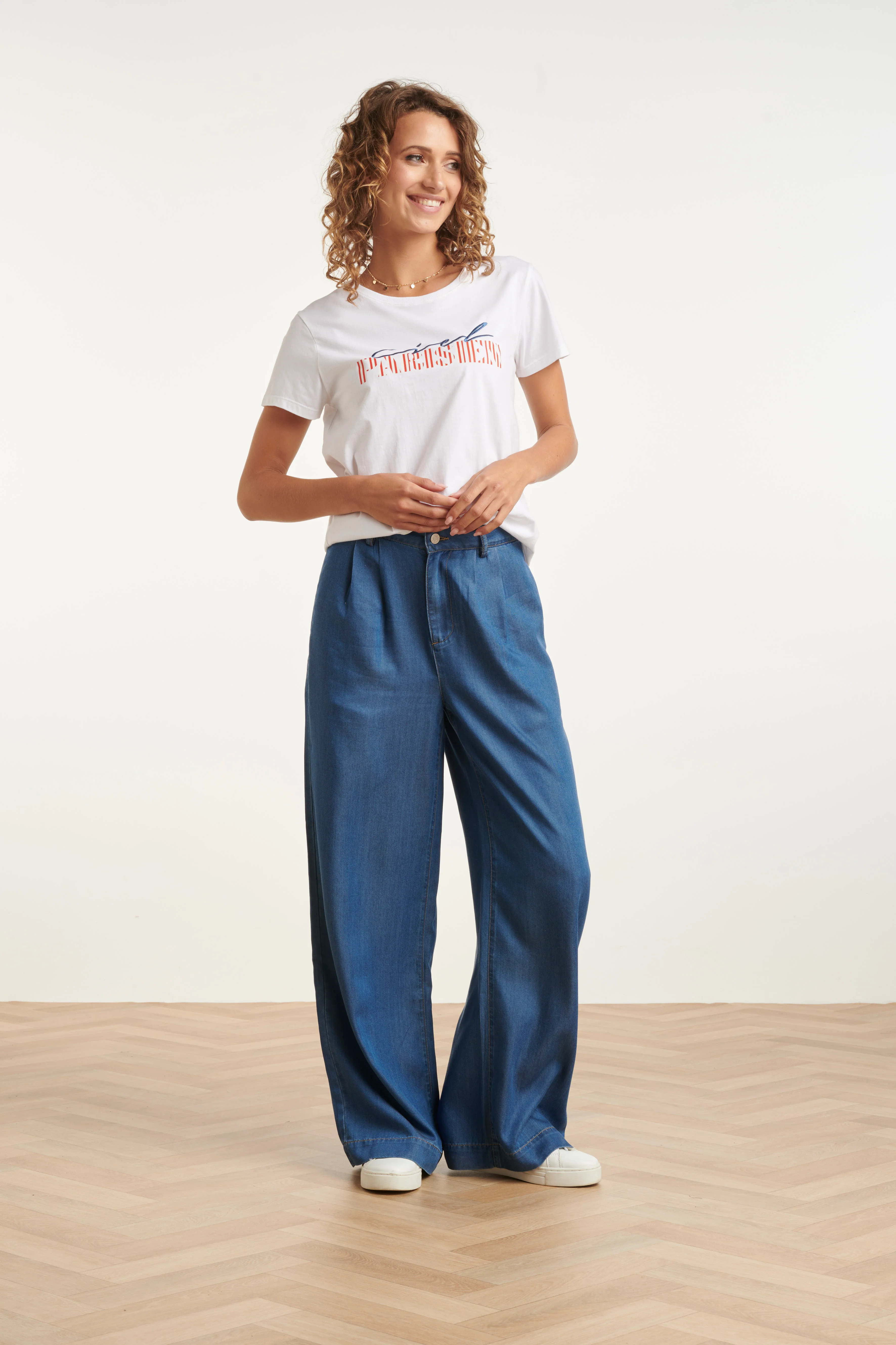 Wide Leg Tencel Broek | Medium Blue Denim - Image 5