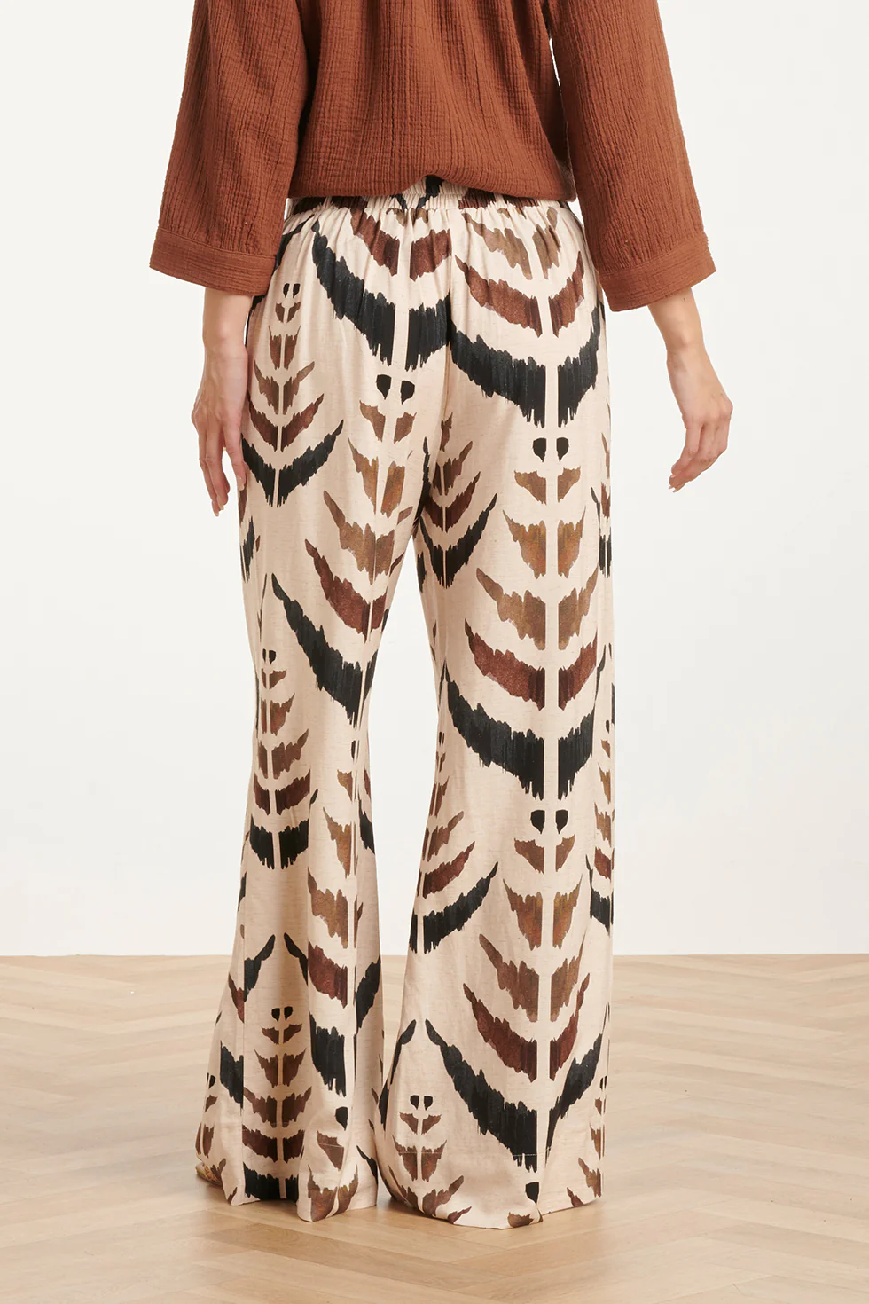 Wijde Broek Met Grafische Aztec Print | Sand - Muticolour - Image 6